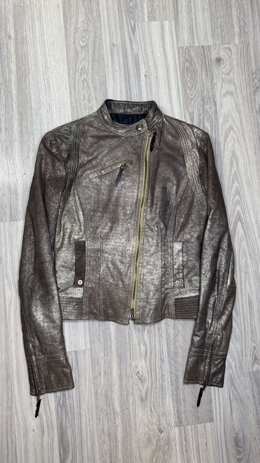 Le Grande Bleu (L.G.B.) Costume Connection Y2K Vintage asymmetric MotoLeather Jacket Size S / US 4 / IT 40 - 6 Thumbnail