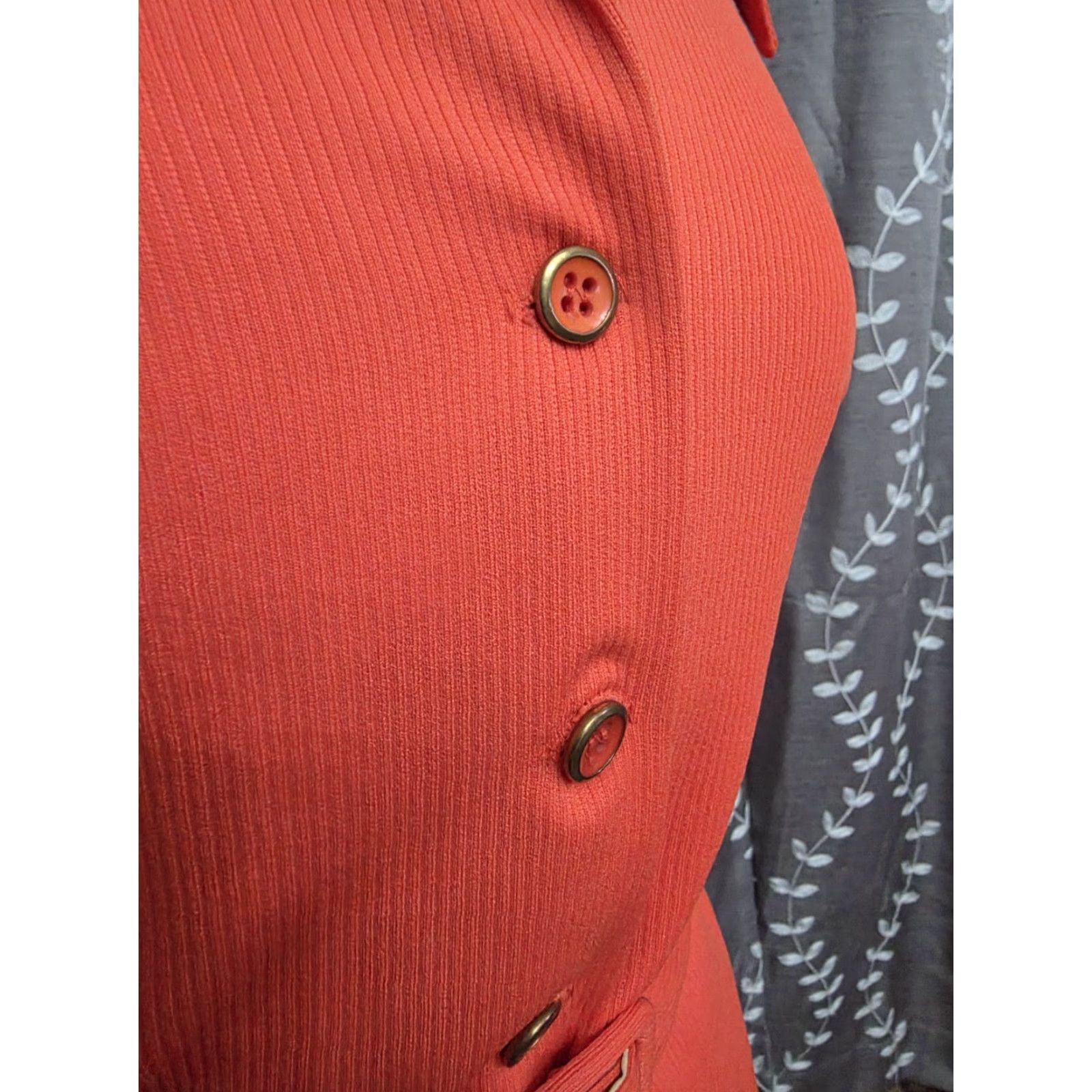 GRAFF VINTAGE Graff Californiawear Belted Blouse Button Front Orange Womens Medium Shirt Size M / US 6-8 / IT 42-44 - 4 Thumbnail