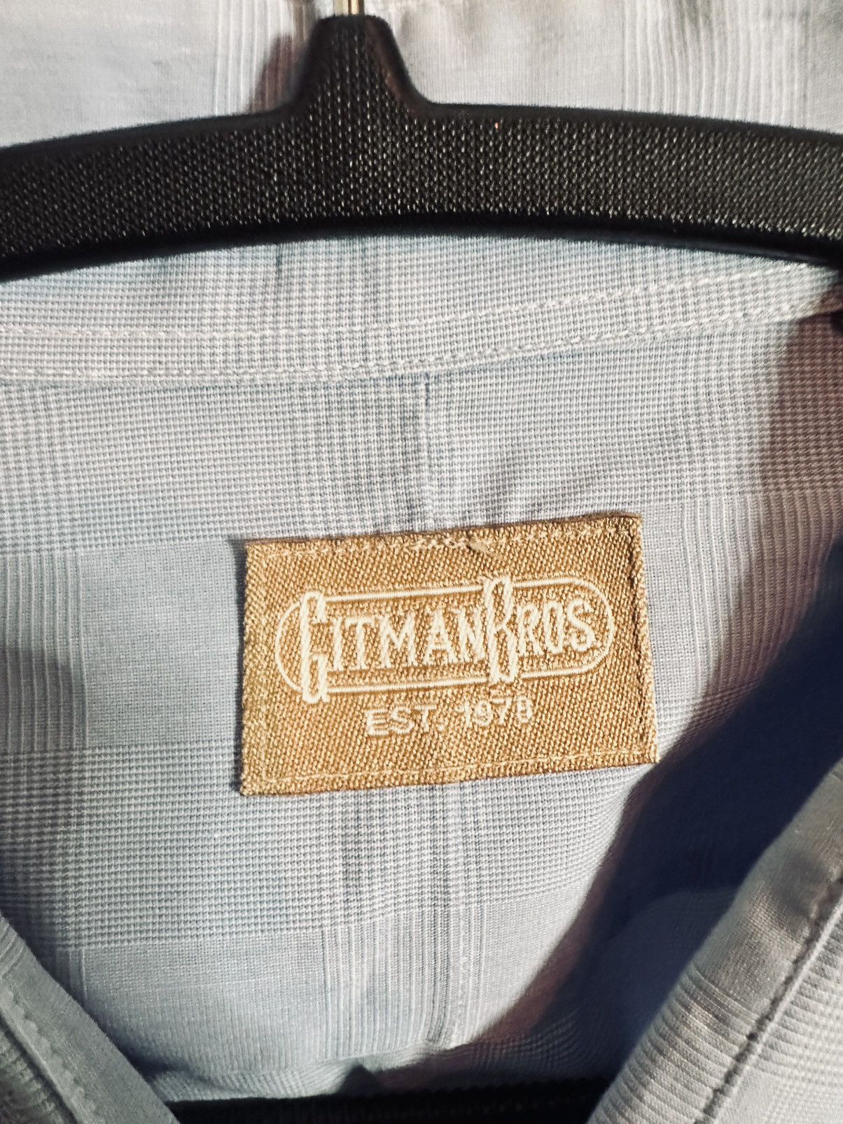 Gitman Bros. Light blue plaid MiUSA pocket button-up dress shirt Size US XXL / EU 58 / 5 - 8 Thumbnail