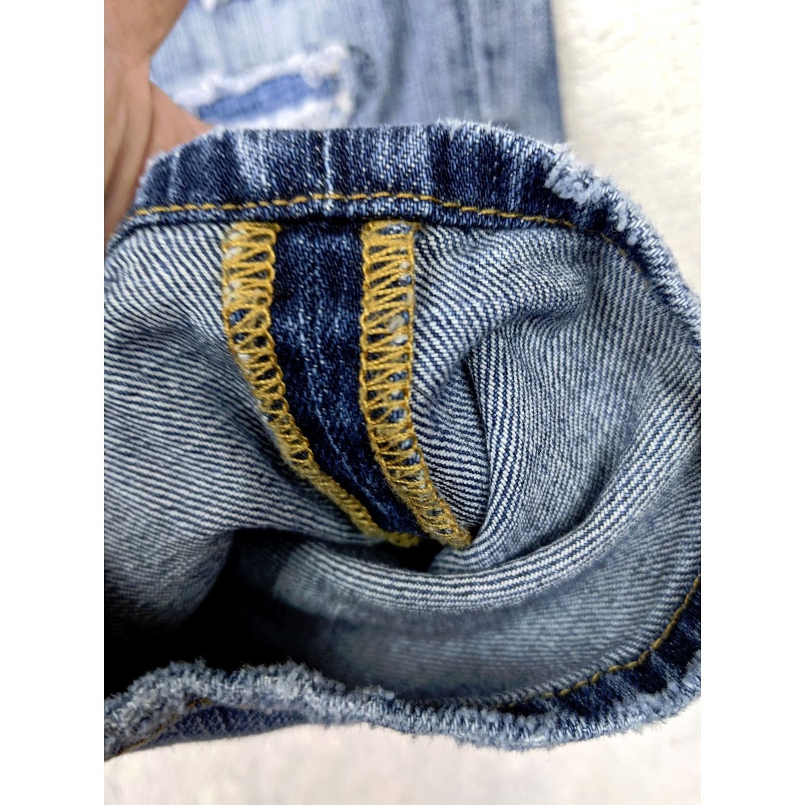 Madison Dear John Madison Girlfriend Jeans Mid Rise Blue Camo Patch Destroy Skinny 28 Womens Mens Girls Kings? Size 24" / US 00 / IT 34 - 3 Thumbnail