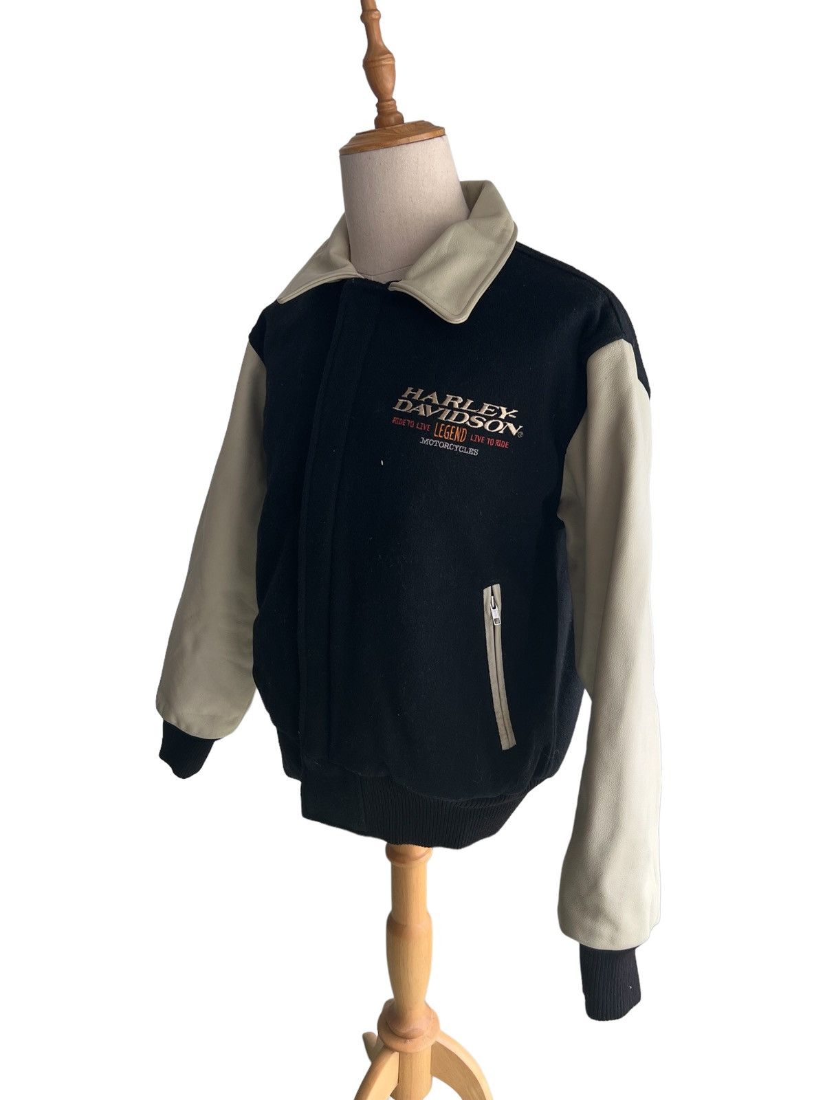 Harley Davidson 1980s Harley Davidson Pro Rider Leather Varsity Jacket Size US XL / EU 56 / 4 - 3 Thumbnail