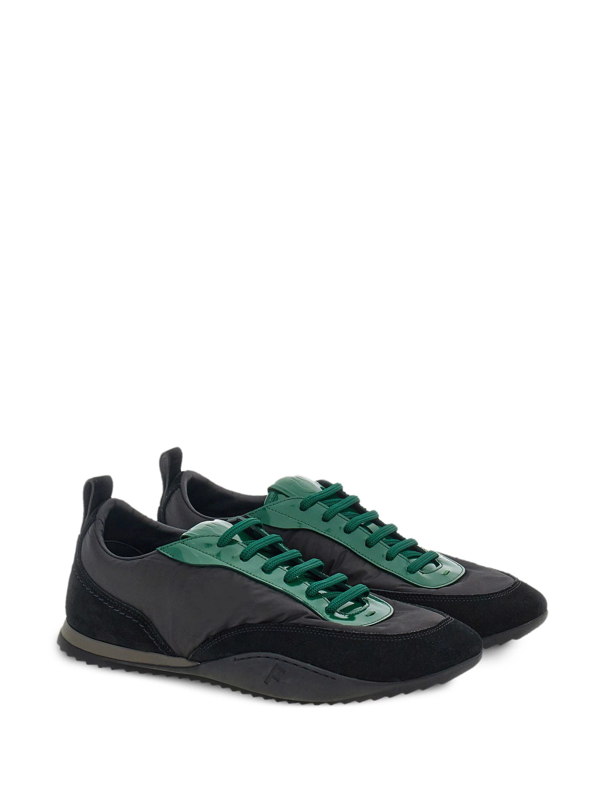 Salvatore Ferragamo o1s1rm0924 Lace-up Low-Top Sneakers in Black/Green Size US 6 / EU 39 - 2 Thumbnail
