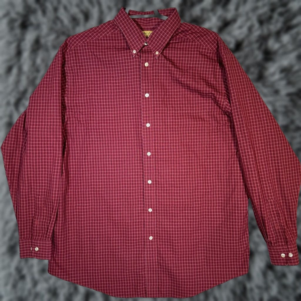 roundtree and yorke gold label dress shirts Shirt 15-33 SLIM FIT Blue Check Non-Iron NWT Button Front Roundtree & Yorke Gold Label