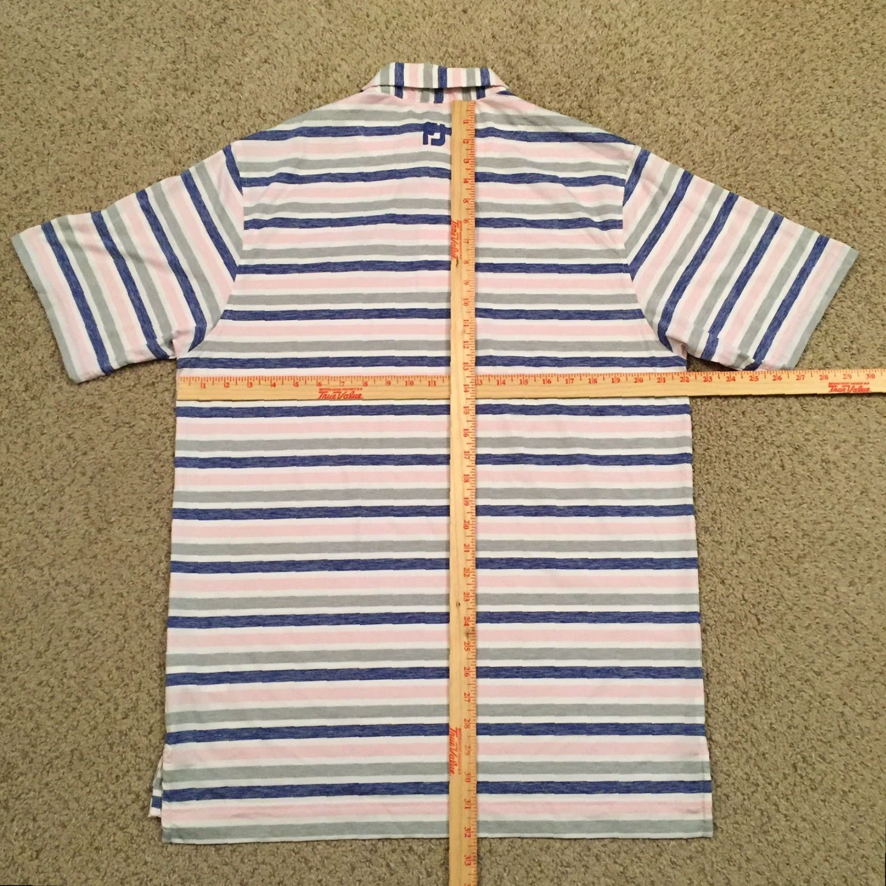 Footjoy FootJoy Polo Shirt Mens M Short Sleeve Striped Pink Blue Pattern Collared Polyester Blend Shirt Mens Size US M / EU 48-50 / 2 - 7 Thumbnail