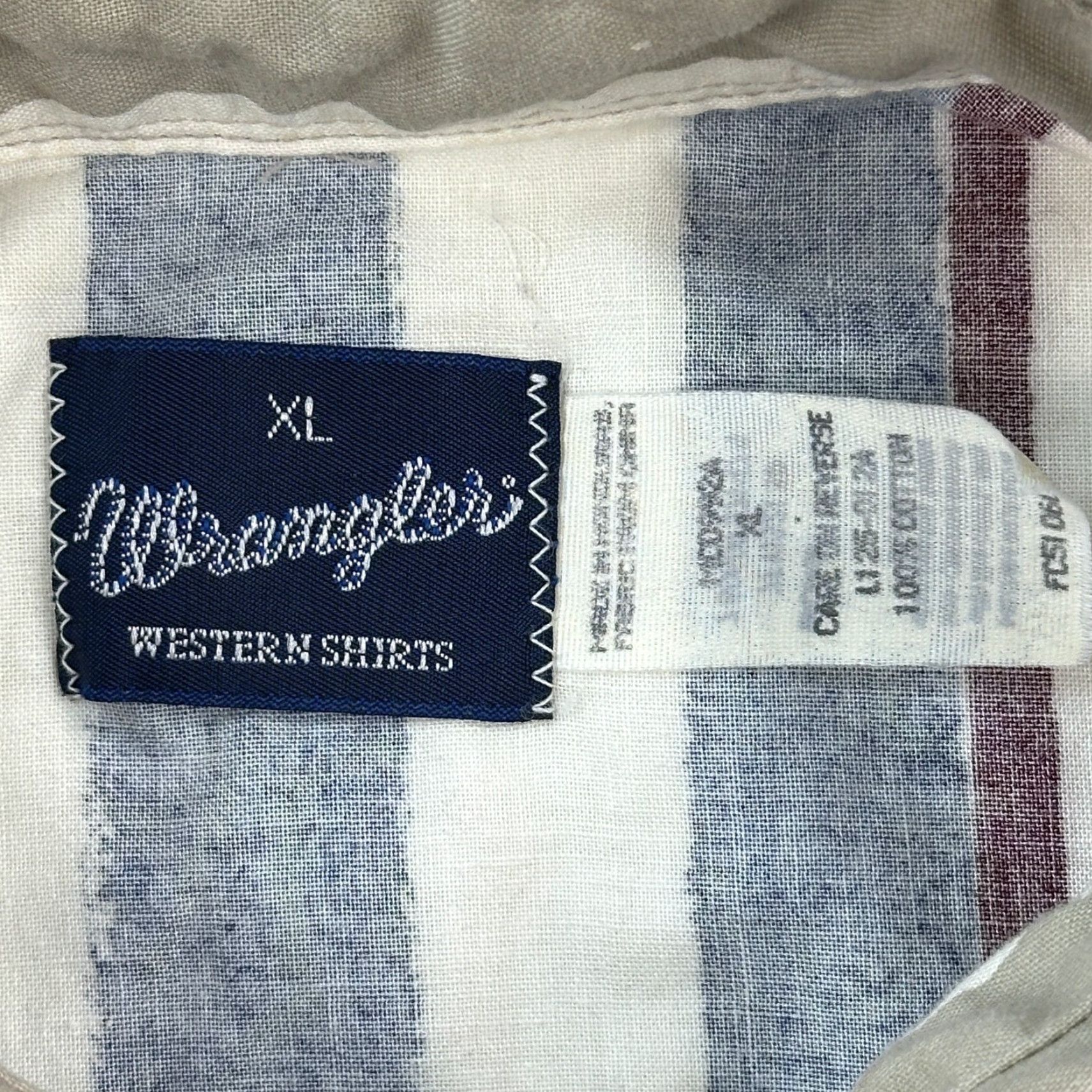 Wrangler VINTAGE Wrangler Western Shirt Mens XL Blue Striped Longhorn Cowboy Rodeo 90s Size US XL / EU 56 / 4 - 5 Thumbnail