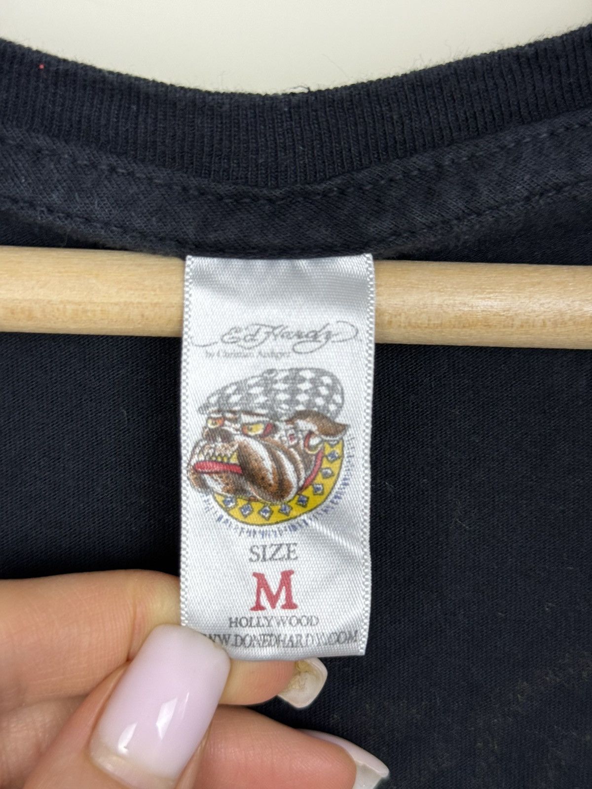 Ed Hardy Ed Hardy Skull Graphic V-Neck T-Shirt Black Y2K Tattoo Size M / US 6-8 / IT 42-44 - 3 Thumbnail