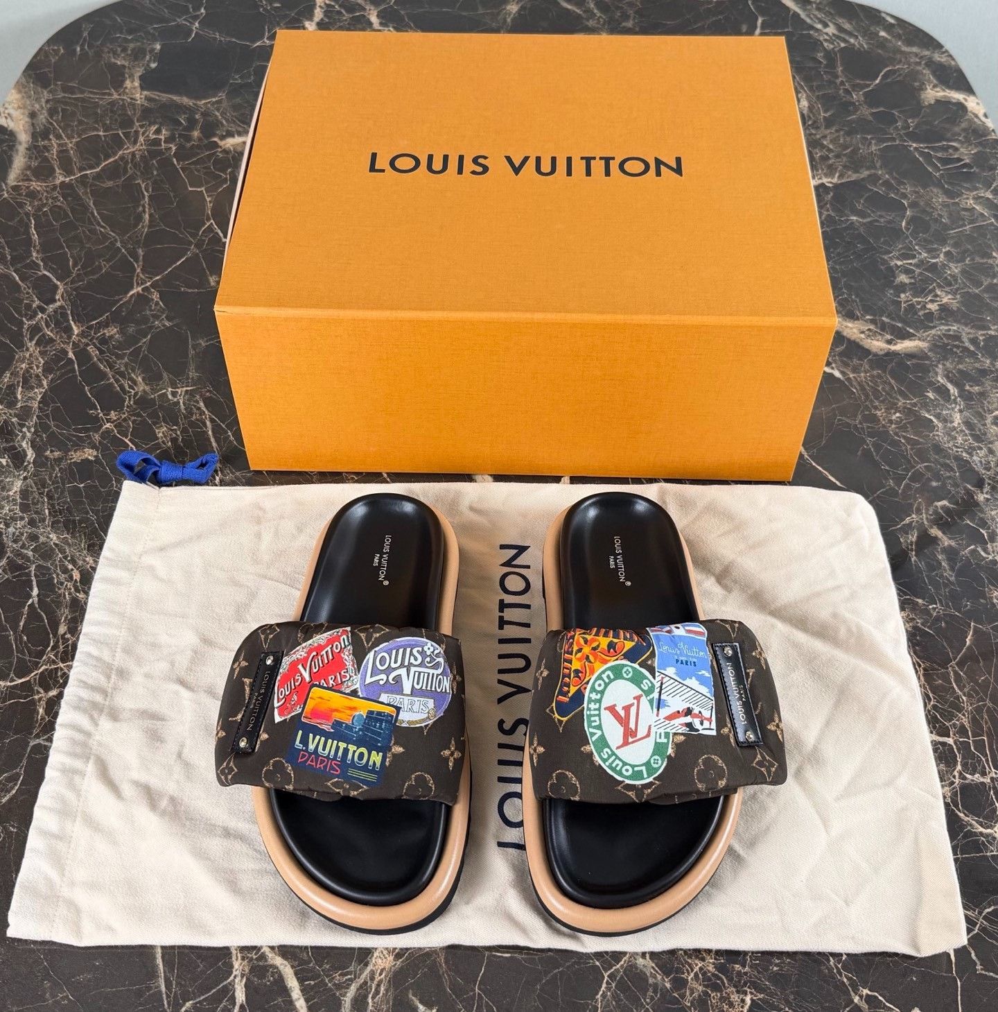 Louis Vuitton LV Women's Adjustable Velcro Slippers Size US 6 / IT 36 - 1 Thumbnail