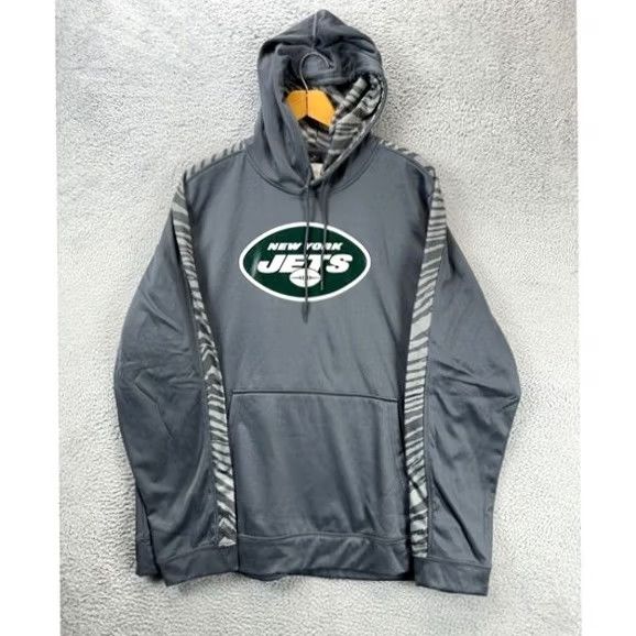NFL New York Jets Hoodie Sweatshirt Mens 2XL Grey NFL Team Apparel Jersey Pullover Sweater Size US XXL / EU 58 / 5 - 4 Thumbnail