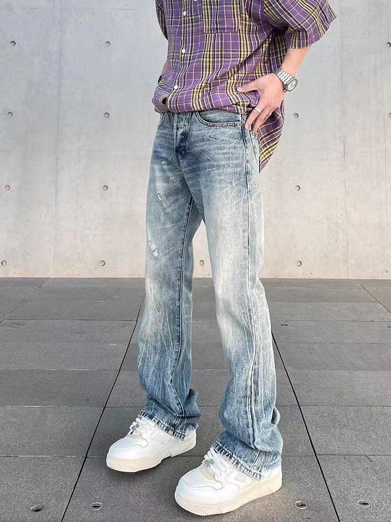 Japanese Brand × Jean High street hip hop washed and distressed baggy jeans Size US 32 / EU 48 - 4 Thumbnail