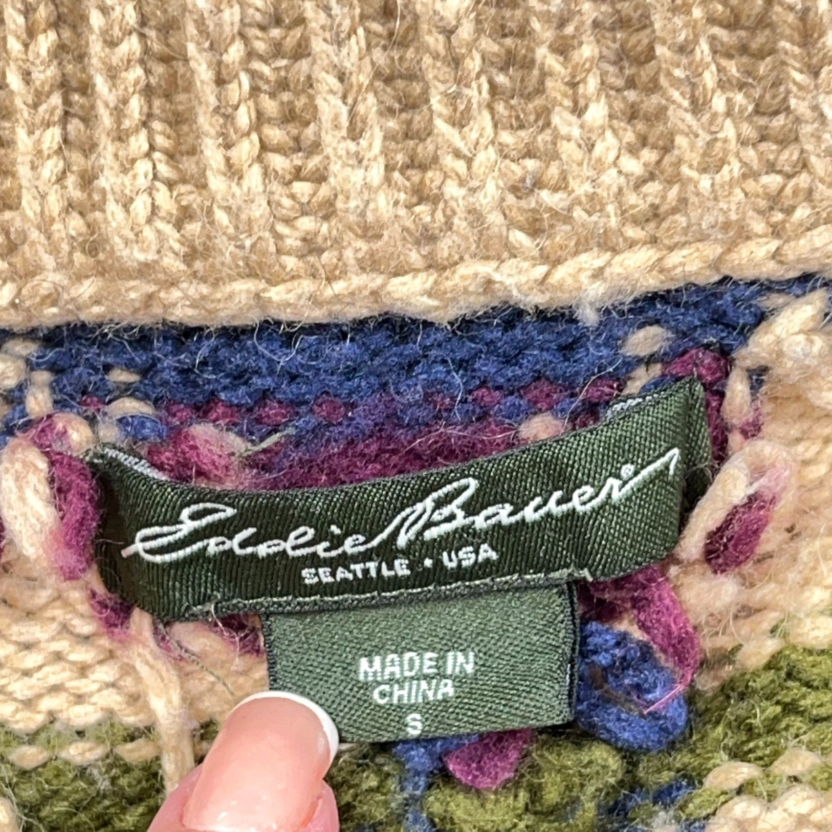 Eddie Bauer VINTAGE Eddie Bauer Cardigan Sweater Women Small Wool Alpaca Blend Aztec Southwestern * Size S / US 4 / IT 40 - 7 Thumbnail