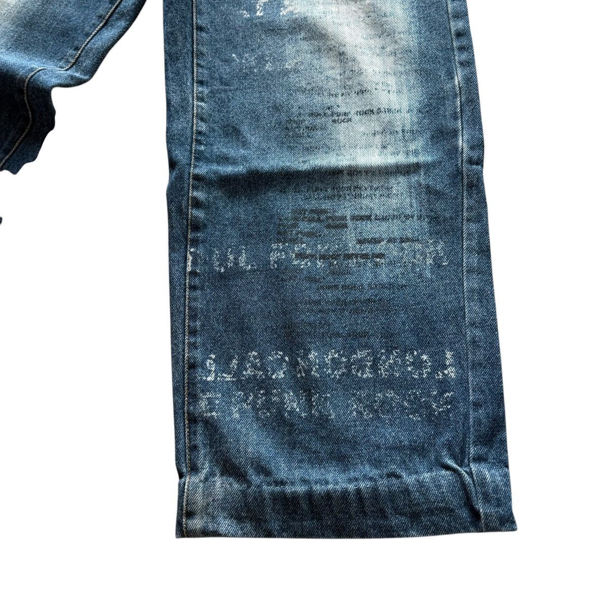 Japanese Brand NYLAUS JAPAN PUNK STENCIL WIDE LEG DENIM Size US 30 / EU 46 - 4 Thumbnail