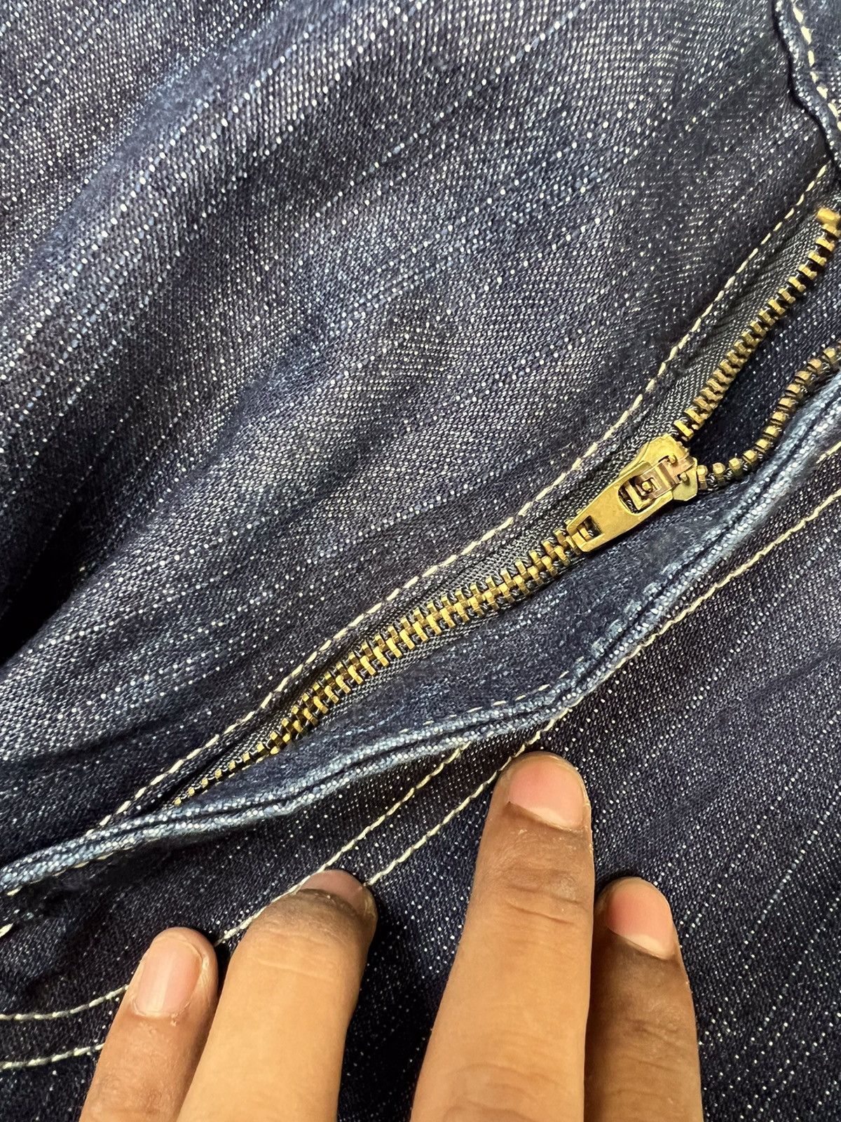 Vintage Vintage raw blue crazy embroidered denim jort Size US 34 / EU 50 - 5 Thumbnail