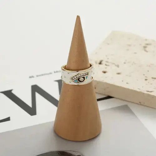Japanese Brand × Jewelry × Vintage Creative Handmade Charming Enamel Heart Ring Eye y2k Size ONE SIZE - 3 Thumbnail