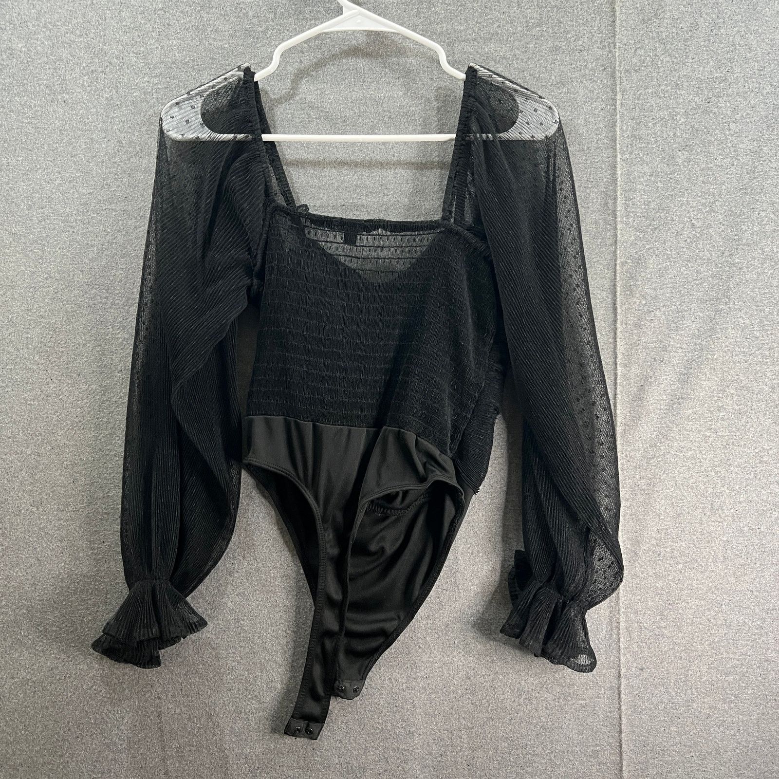 Other Blashe Black Sheer Mesh Bodysuit Top Women Small Black Size S / US 4 / IT 40 - 2 Thumbnail