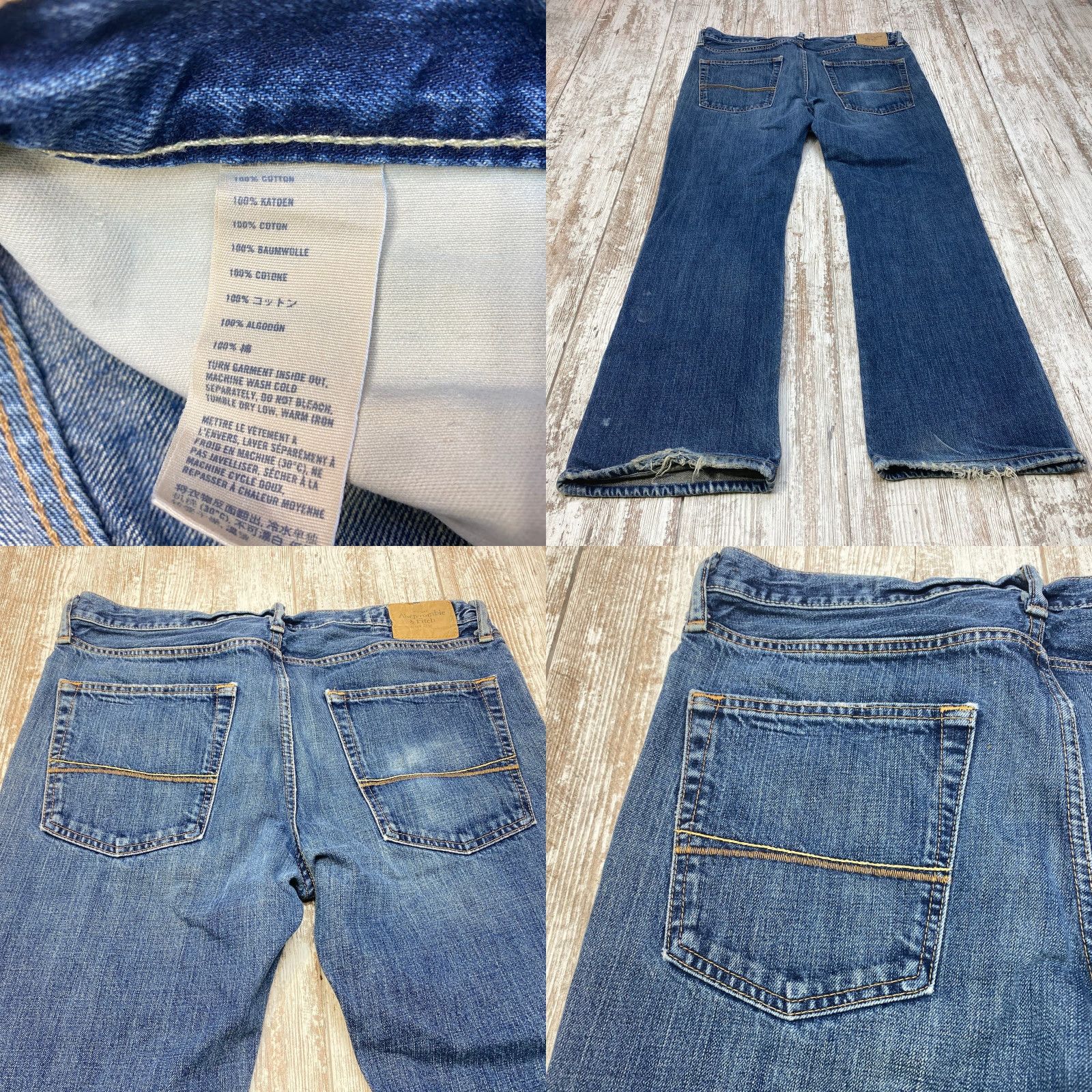 Abercrombie & Fitch Abercrombie & Fitch Jeans Mens 34x32 Straight Button Fly Whiskered DistressedY2K Size US 34 / EU 50 - 9 Thumbnail