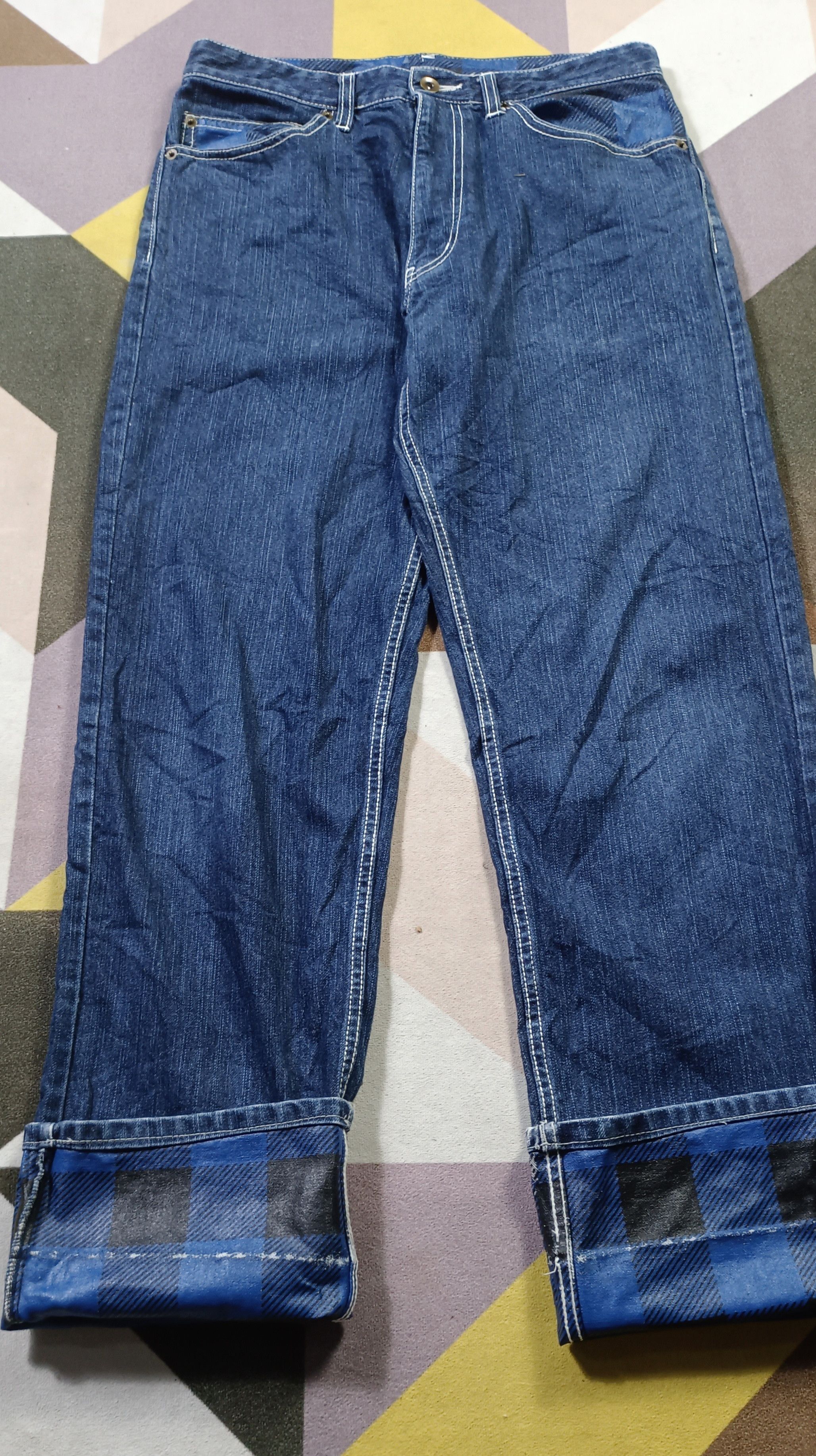 Japanese Brand Nakane Yasu Blok Design Denim style Travis Scott Size US 32 / EU 48 - 5 Thumbnail
