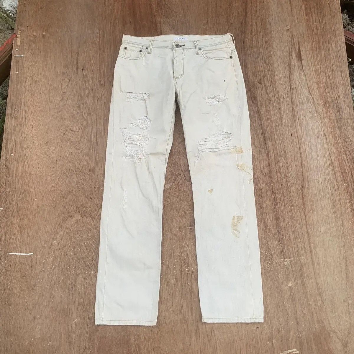 Japanese Brand 5-POCKET HIDEF JAPAN TROUSERS JEANS RIPPED RUSTY DIRTY PANTS Size US 30 / EU 46 - 1 Thumbnail