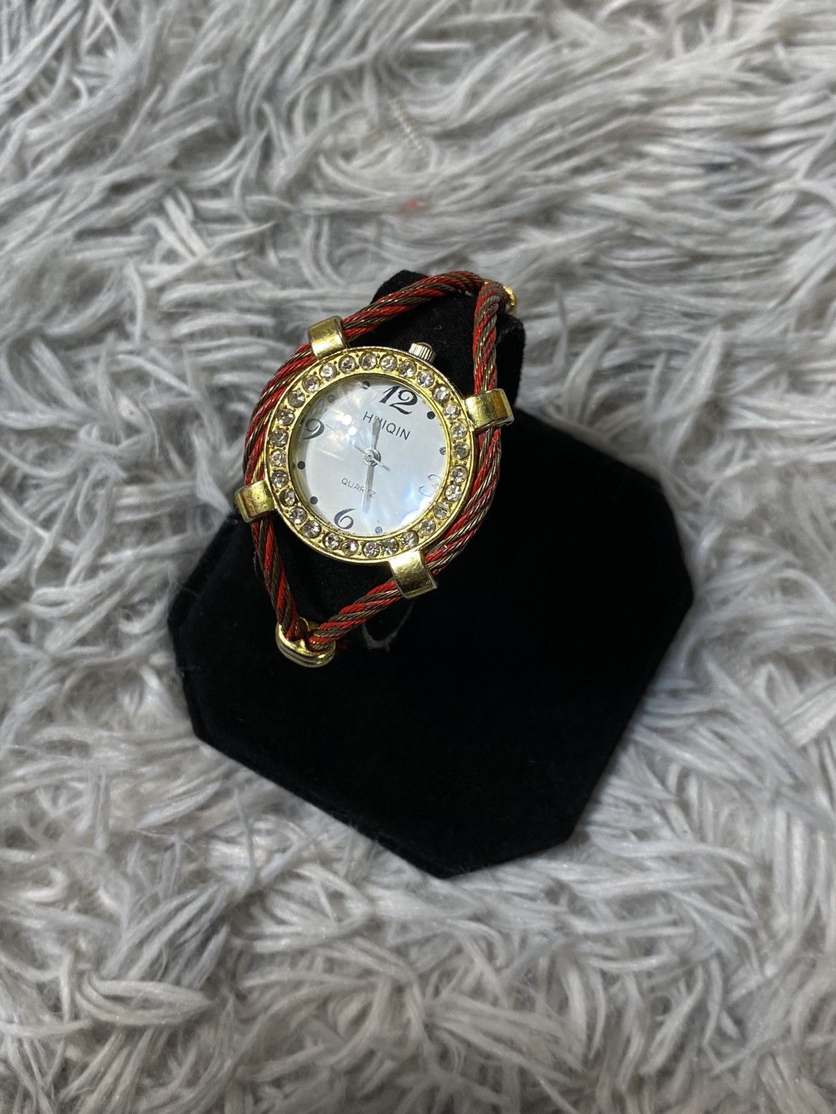 Jewelry Red & Gold Cable Bracelet Watch - Japanese Brand Size ONE SIZE - 2 Thumbnail
