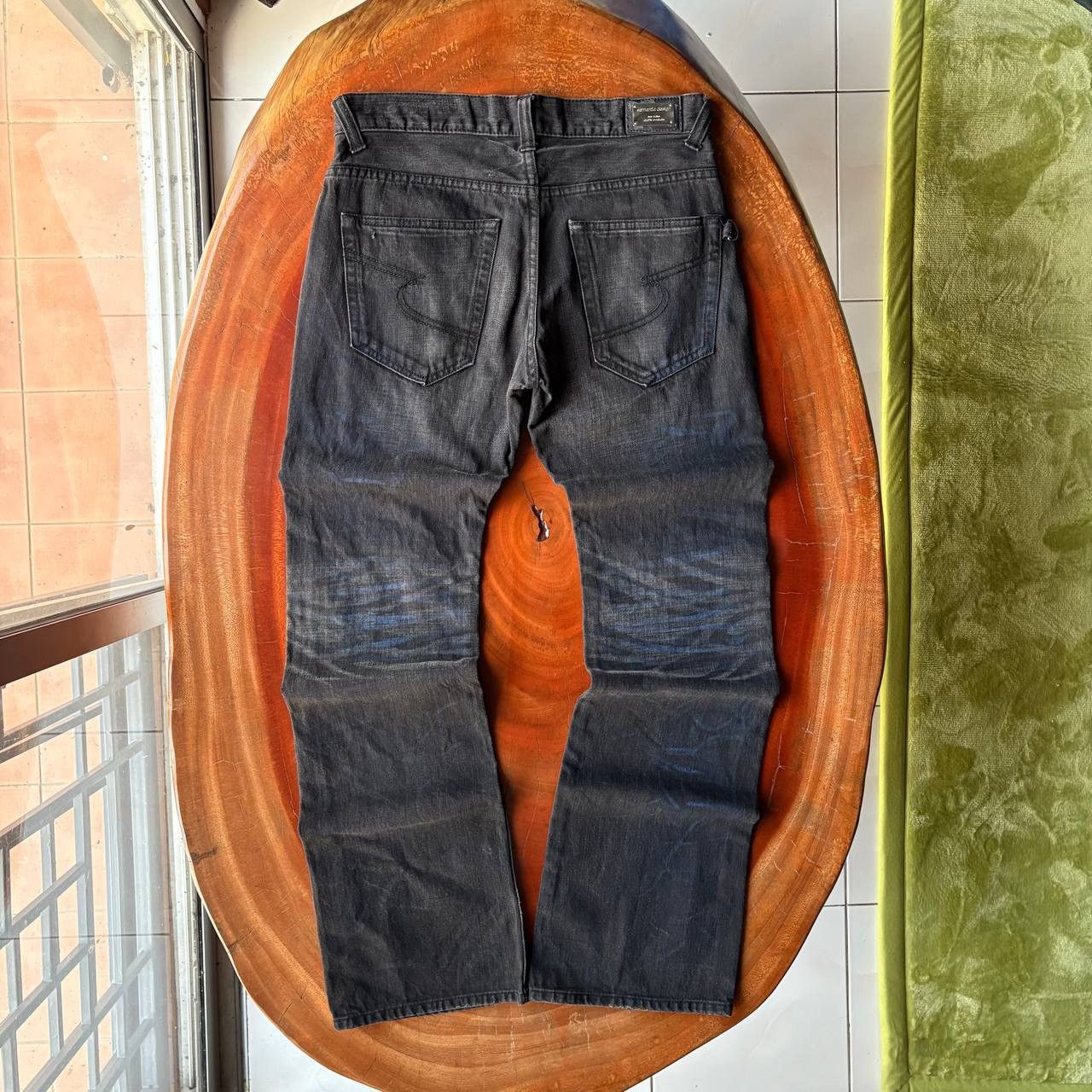 semanticdesign Semantic Design Acid Wash Bleach Flared Black Jeans Pants Size US 32 / EU 48 - 2 Thumbnail