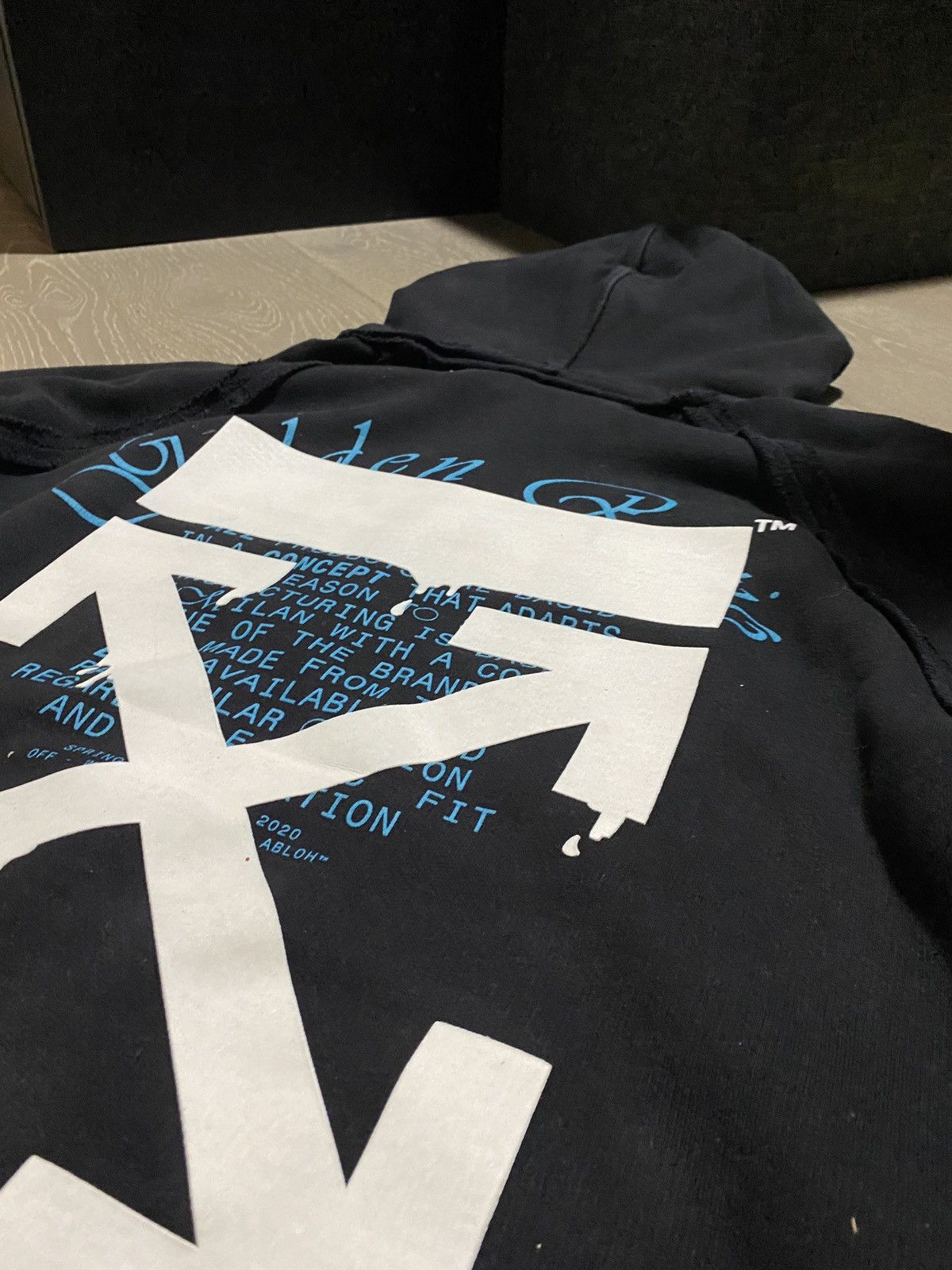 Off-White Off White Teal Golden Ratio Hoodie Size US L / EU 52-54 / 3 - 5 Thumbnail