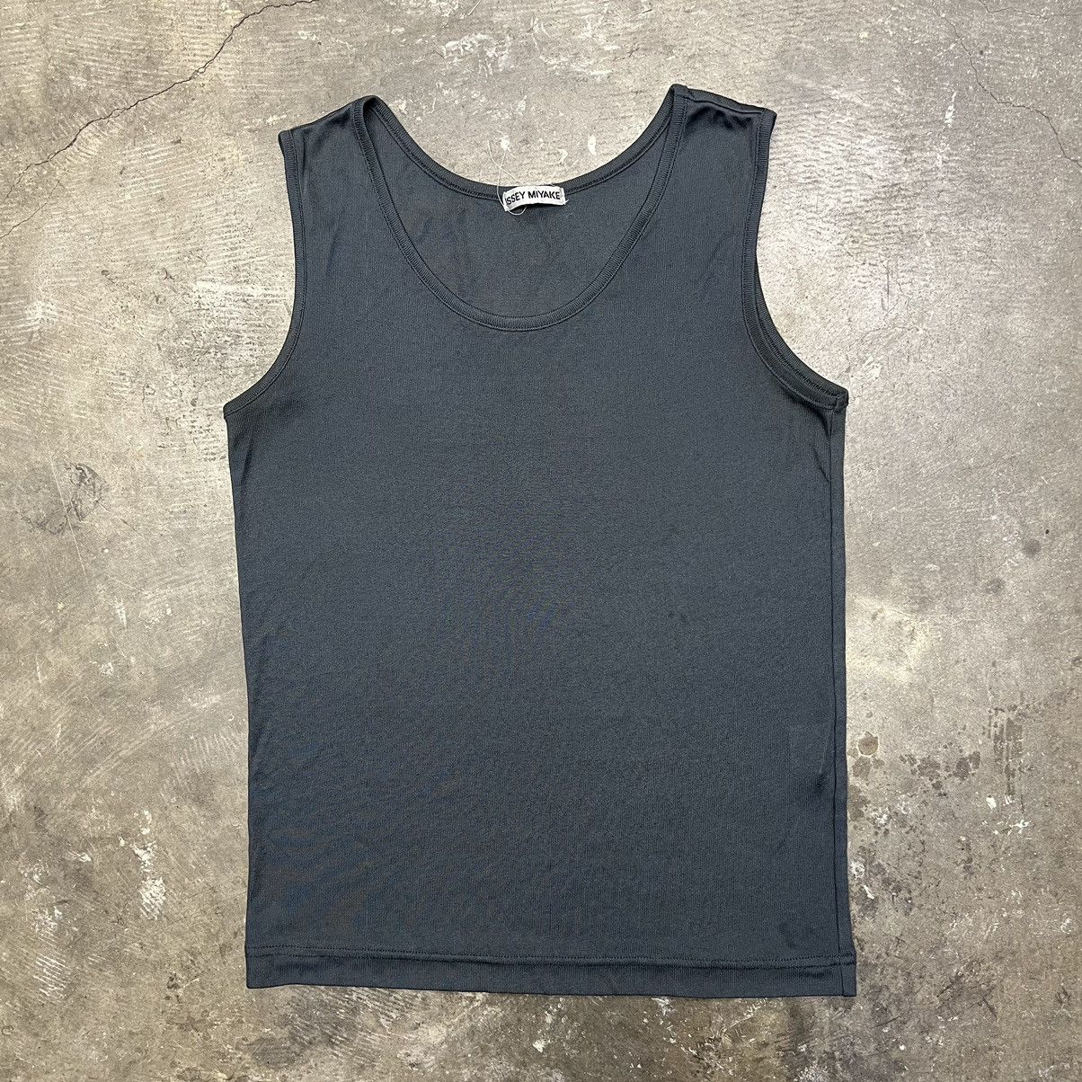 image of Vintage Issey Miyake Stretch Tank Top in Grey, Men's (Size Medium)