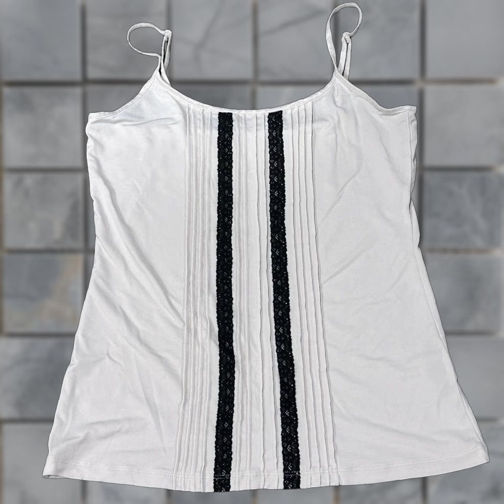 Vintage The Limited Tank Beige Lace Spaghetti Strap Tank Top M Women Sleeveless Cami Y2K Coquette" Size M / US 6-8 / IT 42-44 - 1 Thumbnail