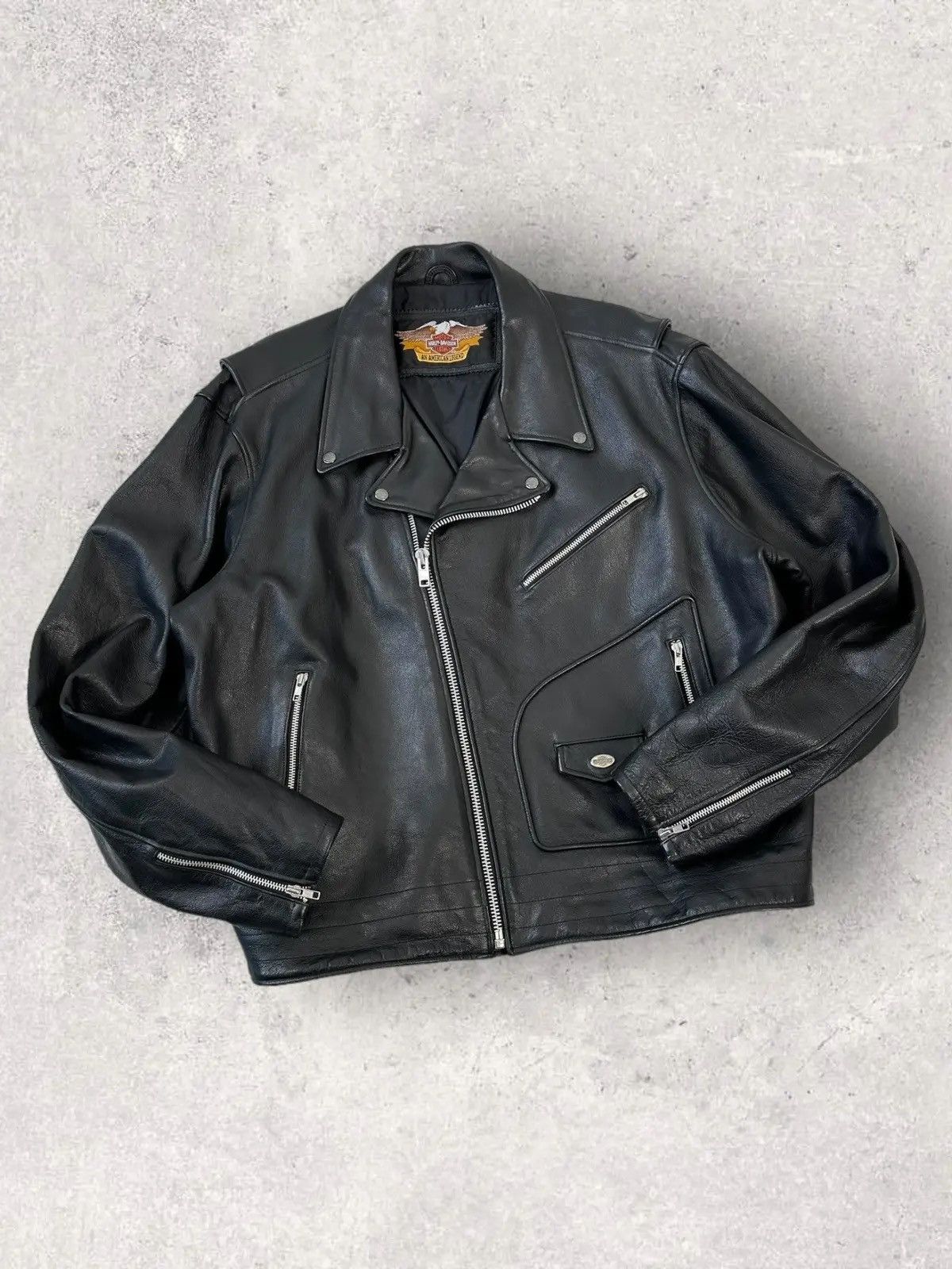 Harley Davidson Vintage Y2k Harley Davidson Biker Denim Jacket Avant Garde Size US XL / EU 56 / 4 - 2 Thumbnail