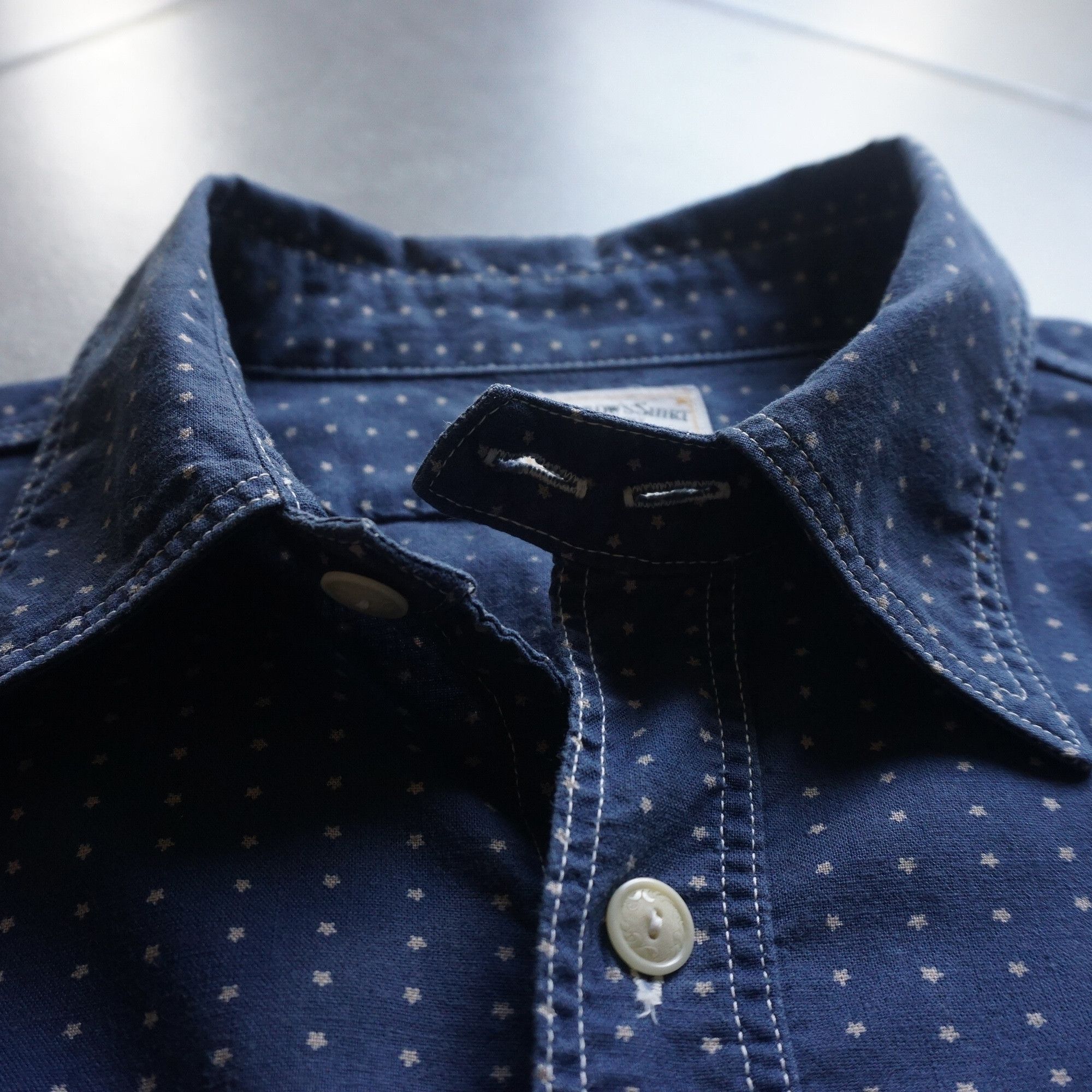 Japanese Brand × Pherrow's Pherrow indigo star work shirt Size US XL / EU 56 / 4 - 4 Thumbnail