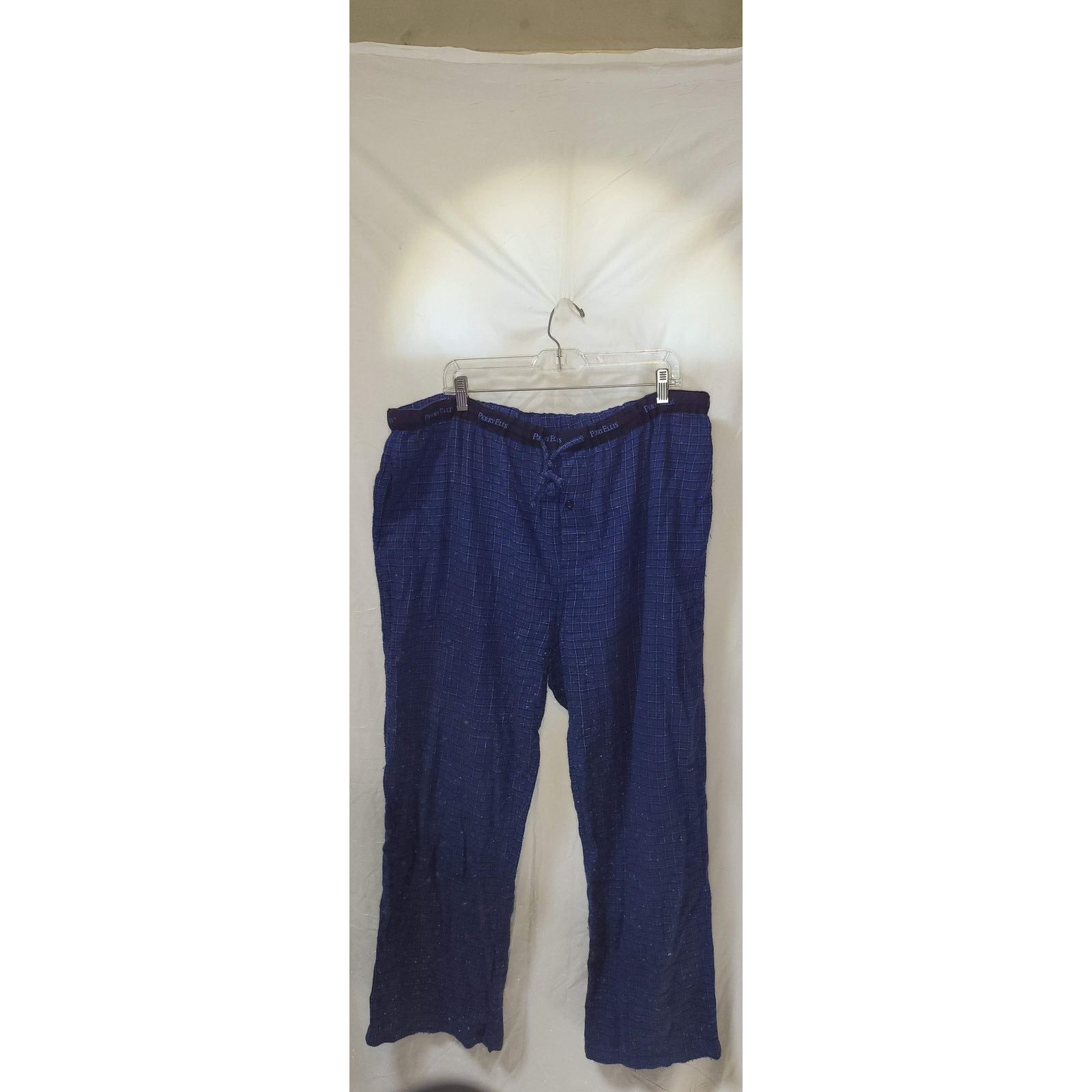 Perry Ellis Perry Ellis Blue Small Plaid Box Cotton Lounge Pants XXL Size US 38 / EU 54 - 1 Thumbnail