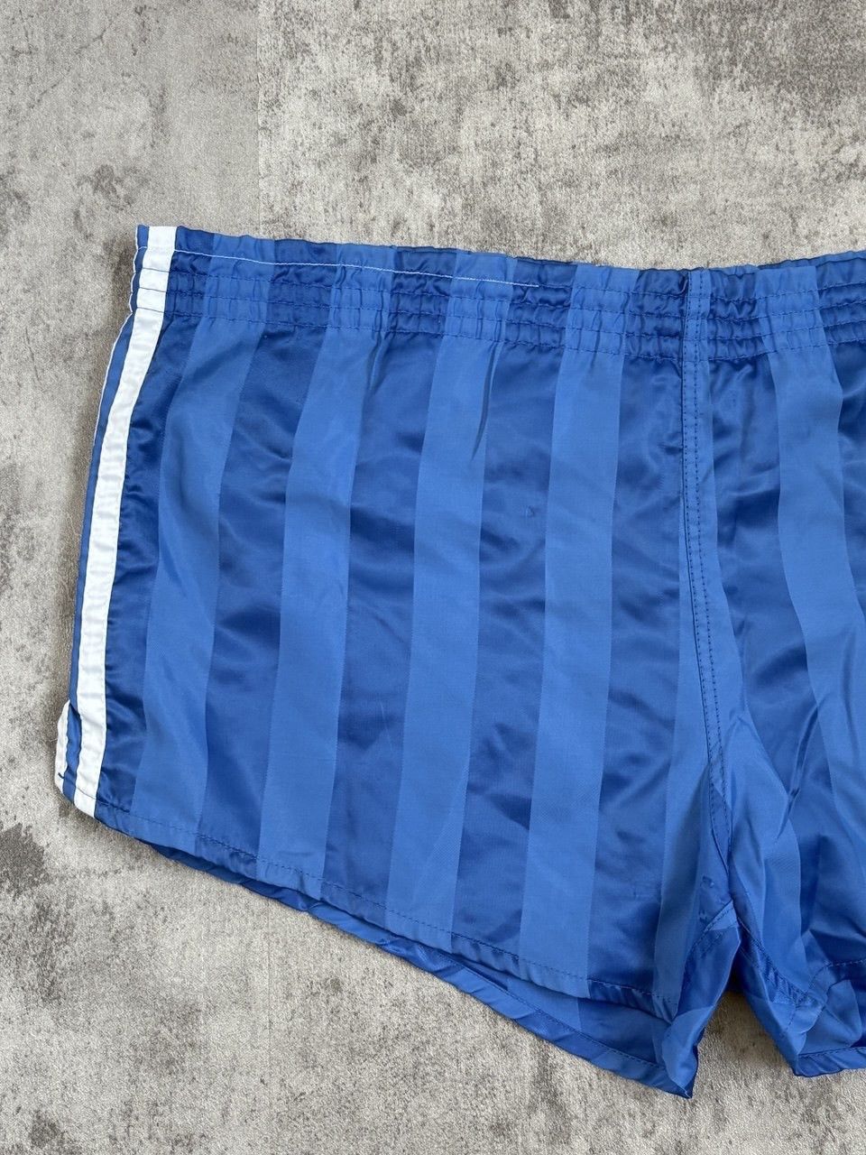 Adidas Vintage 1980's Adidas West Germany Striped Nylon Shorts Blue Size US 36 / EU 52 - 5 Thumbnail