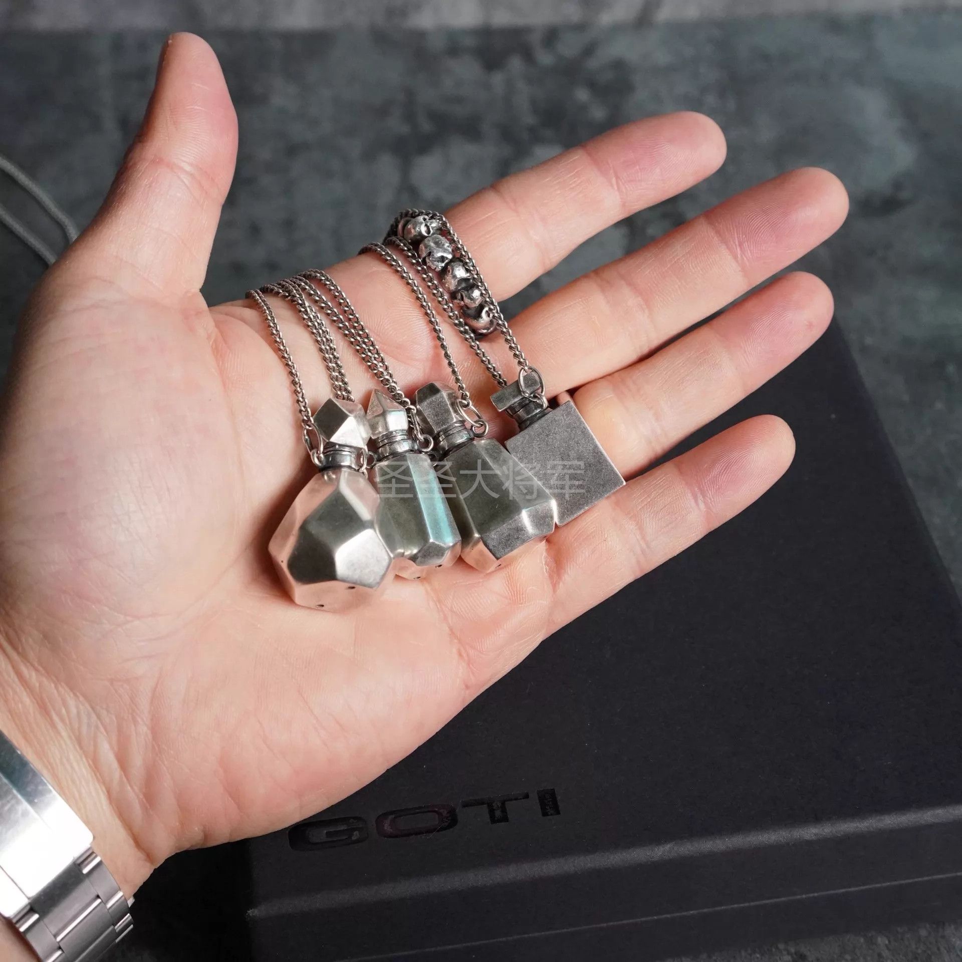 Goti Goti Distressed Mini Flask Sterling Silver Necklace Size ONE SIZE - 2 Thumbnail