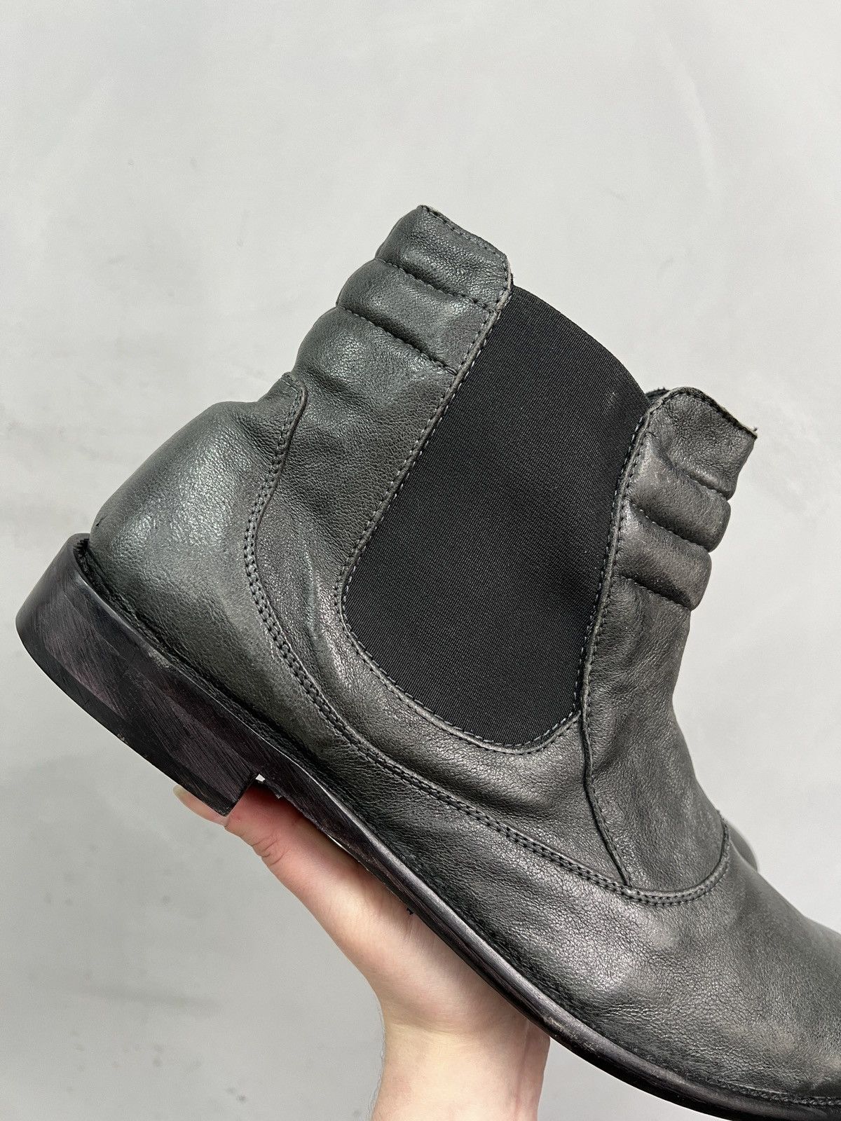 Hedi Slimane Guidi style ankle leather moto boots hype avant garde Size US 12 / EU 45 - 5 Thumbnail