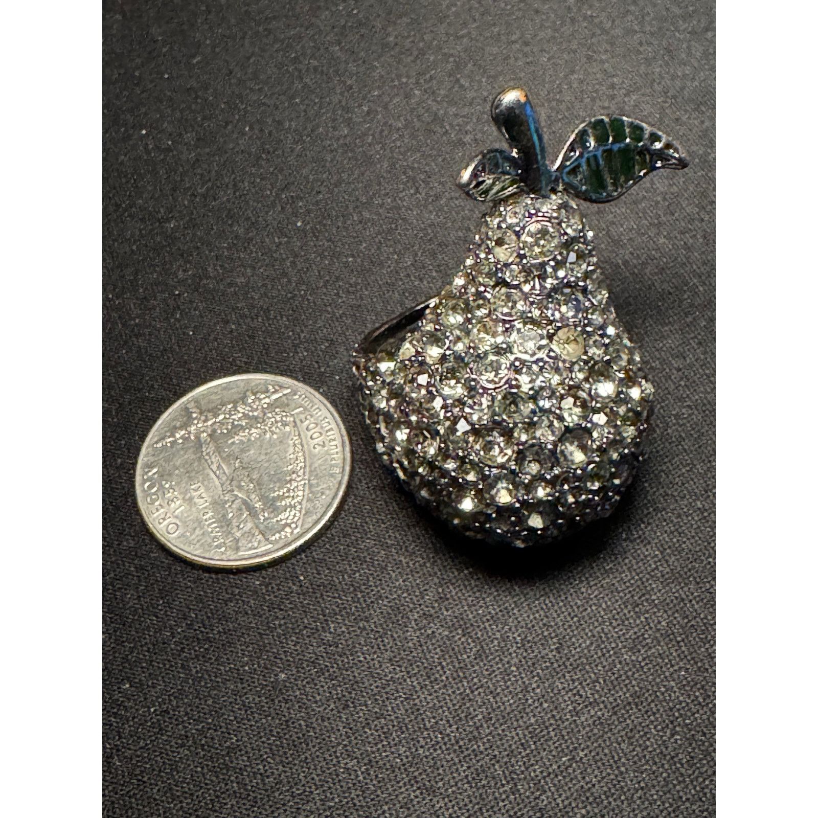Marc by Marc Jacobs Marc Jacobs Pear Silver Tone Rhinestone Ring Size 5.5 Size ONE SIZE - 8 Thumbnail