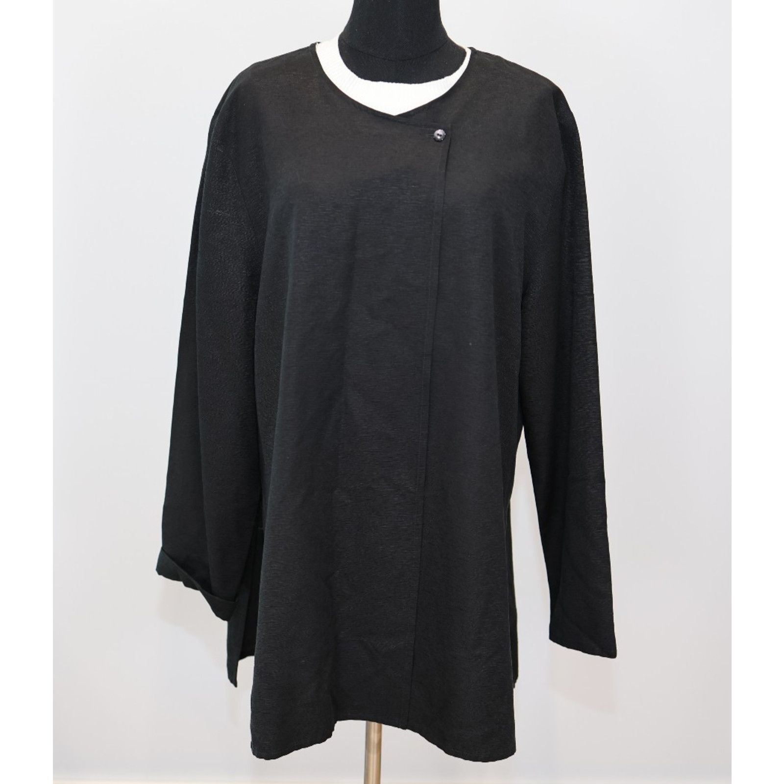Eileen Fisher EILEEN FISHER Silk Georgette Crepe One Button Jacket Size L Size L / US 10 / IT 46 - 3 Thumbnail