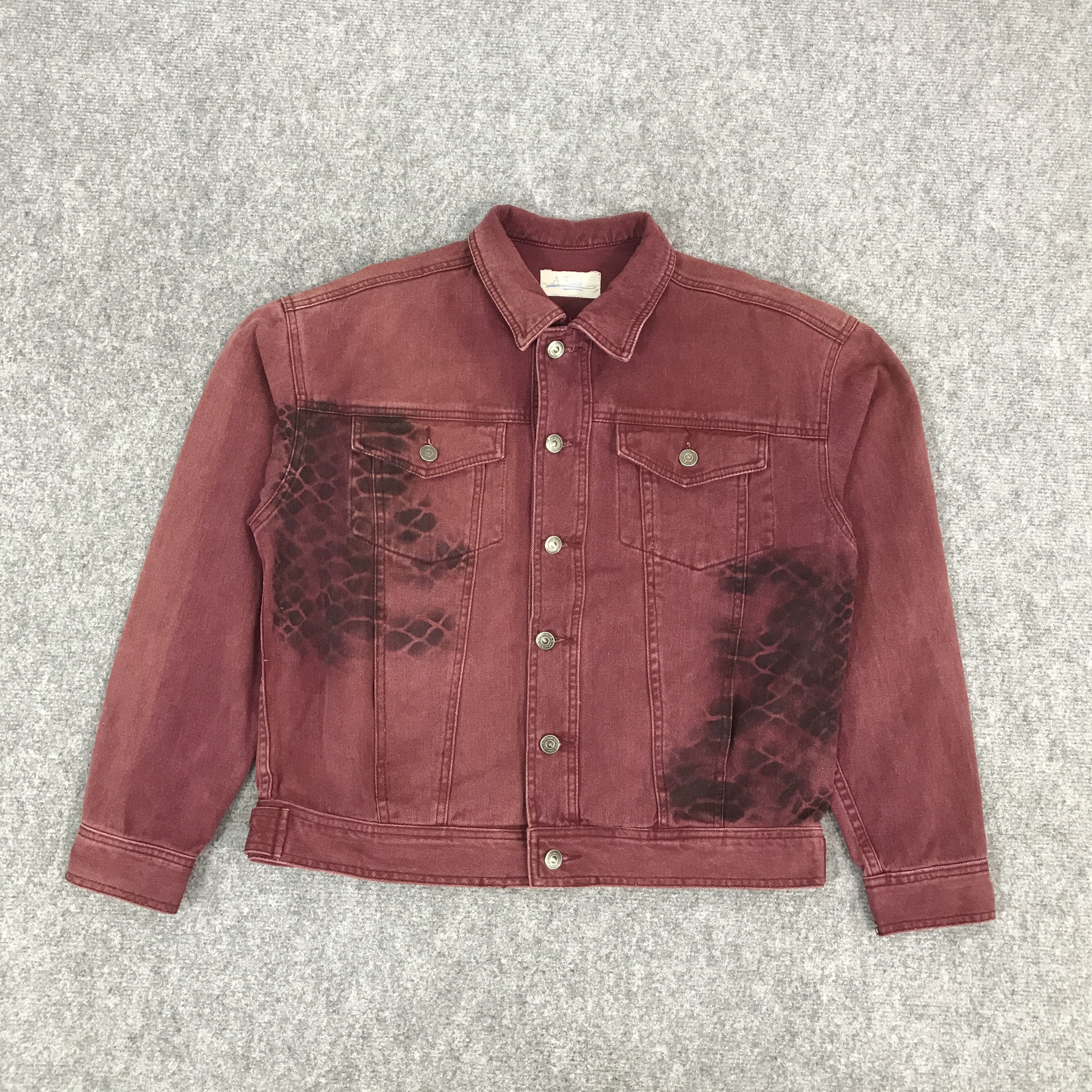 Japanese Brand JAPAN A.FLASH RED FADED BUTTON DENIM JACKET Size US M / EU 48-50 / 2 - 1 Thumbnail