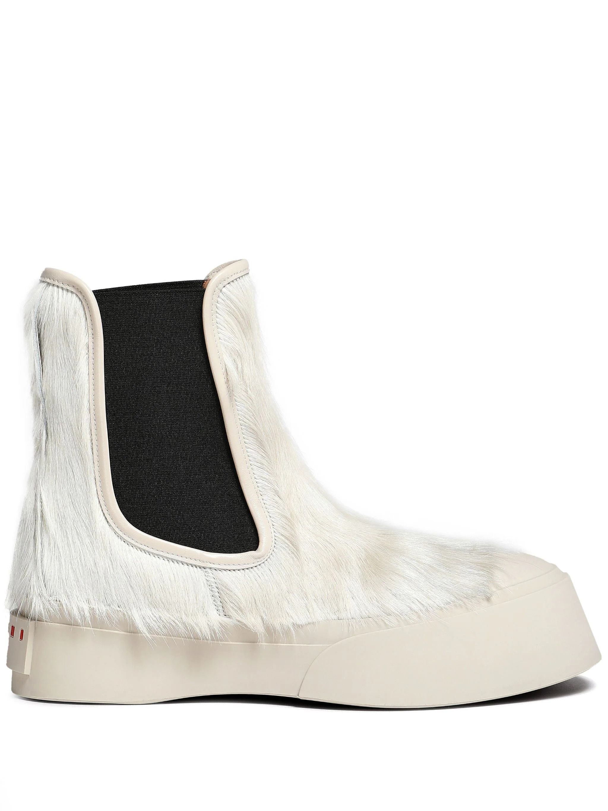 Marni o1w1db10824 Pablo Calf-hair Chelsea Boots in Black White Size US 10 / IT 40 - 1 Thumbnail