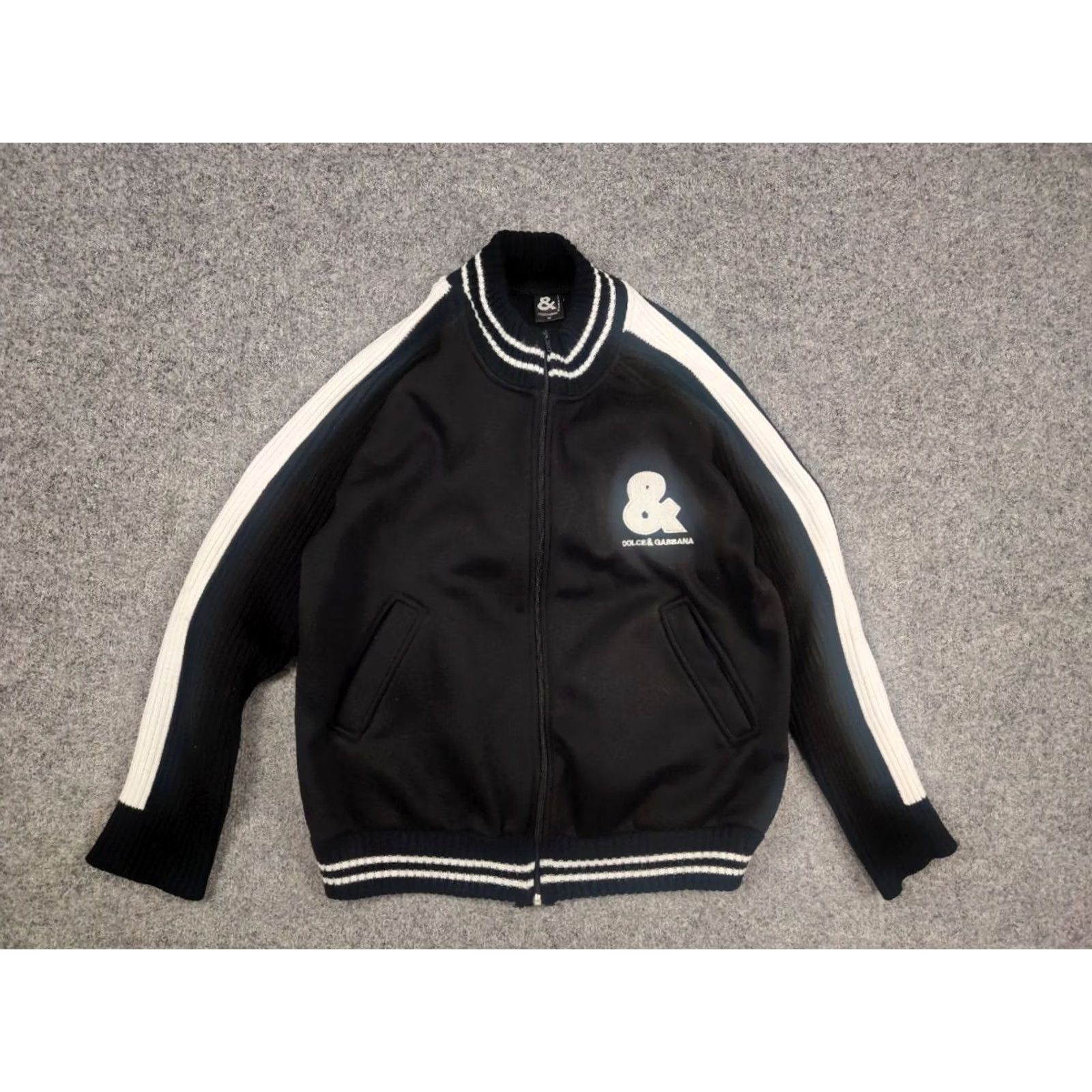 Dolce & Gabbana VINTAGE Dolce&Gabbana Logo Black ribbed Light Jacket Y2K Style Mens M Size US M / EU 48-50 / 2 - 7 Thumbnail
