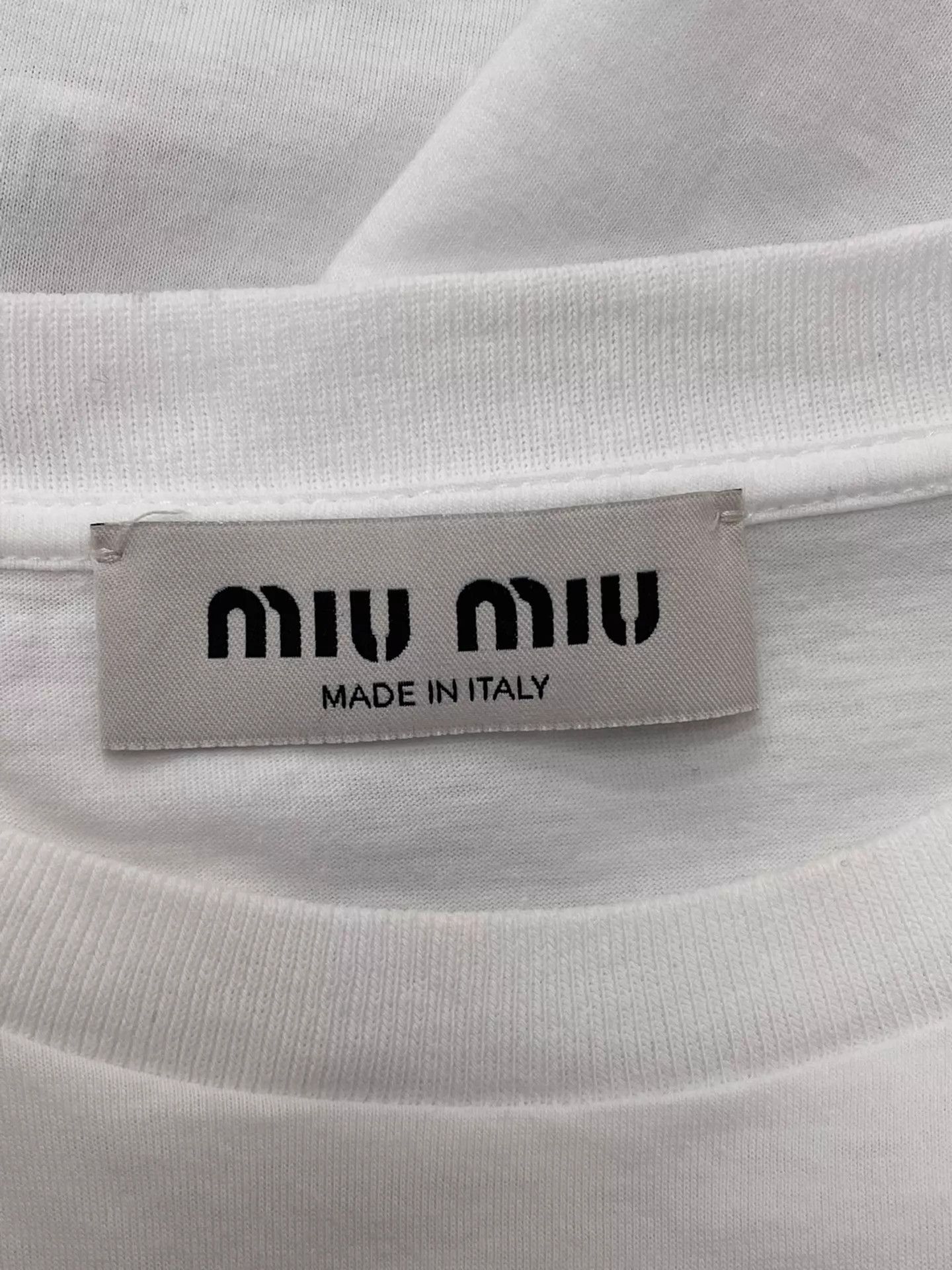 Miu Miu MIU MIU White Big Logo Short Sleeve Tee M Size M / US 6-8 / IT 42-44 - 4 Thumbnail