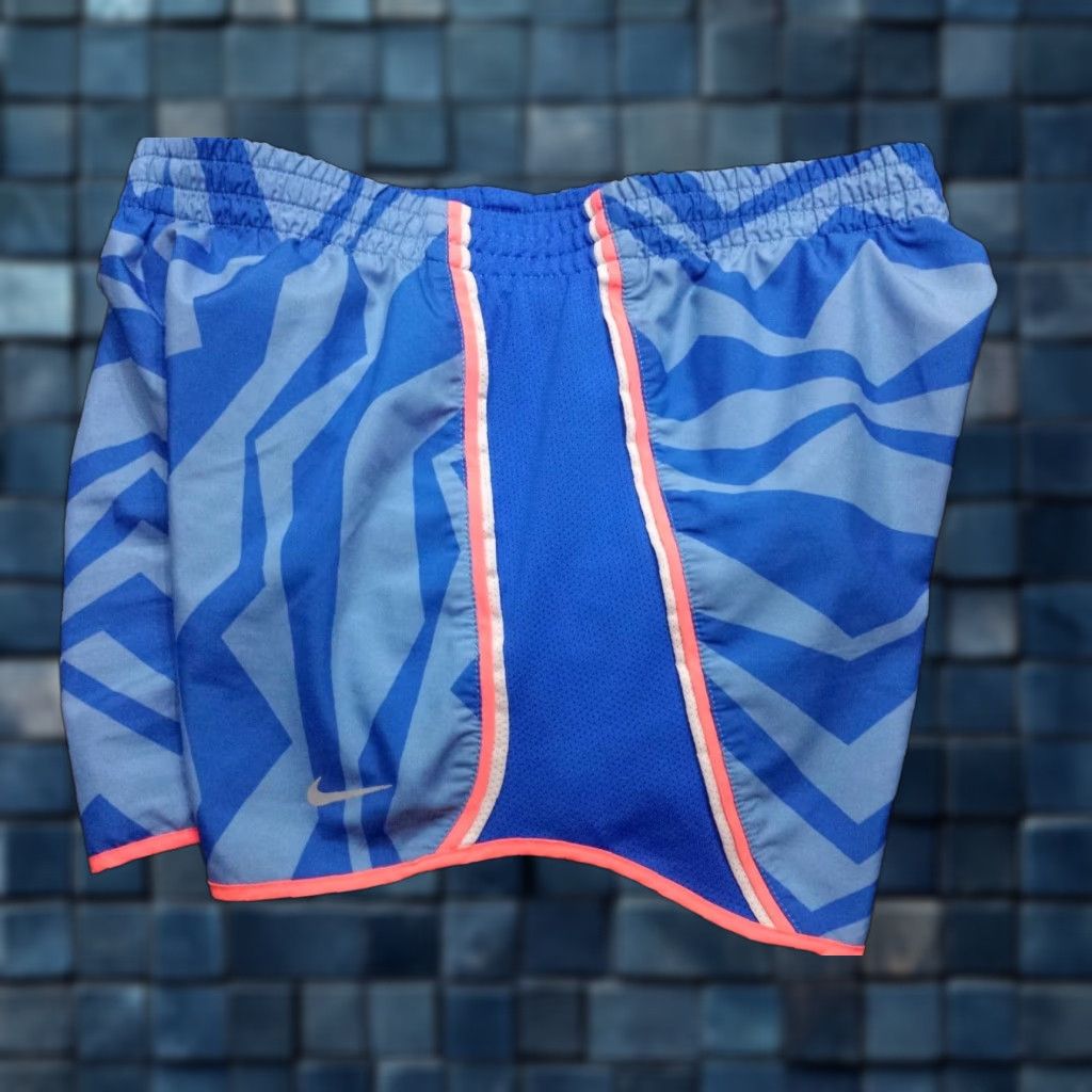 Nike Nike Dri-Fit Womens Small Blue Geometric Running Shorts Size 28" / US 6 / IT 42 - 1 Thumbnail