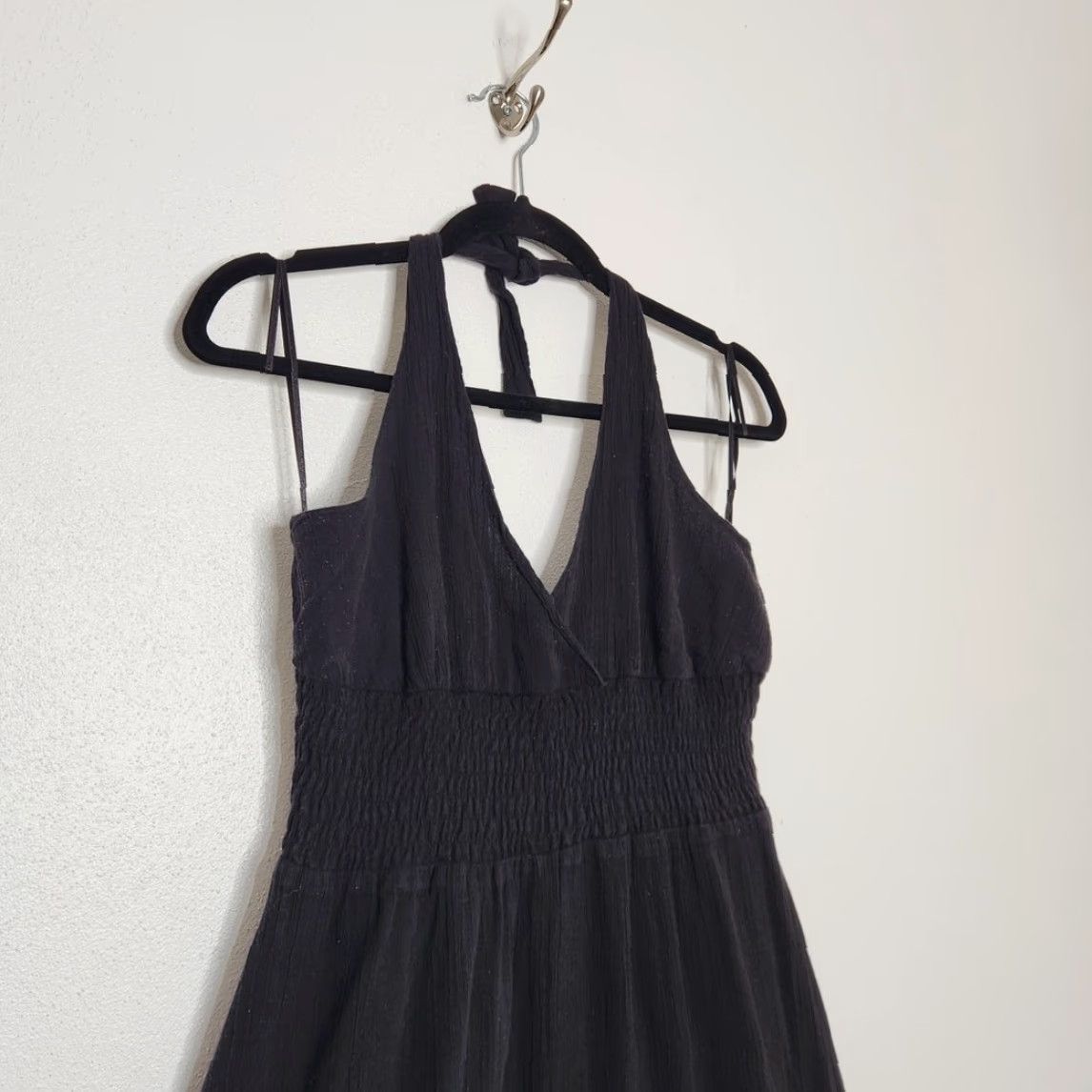 Vintage VINTAGE Target Dress Women's Midi Black Halter Y2K Boho Western Fairy Stretch Layered Cotton 90s Mens? Ladies? Size L / US 10 / IT 46 - 2 Thumbnail