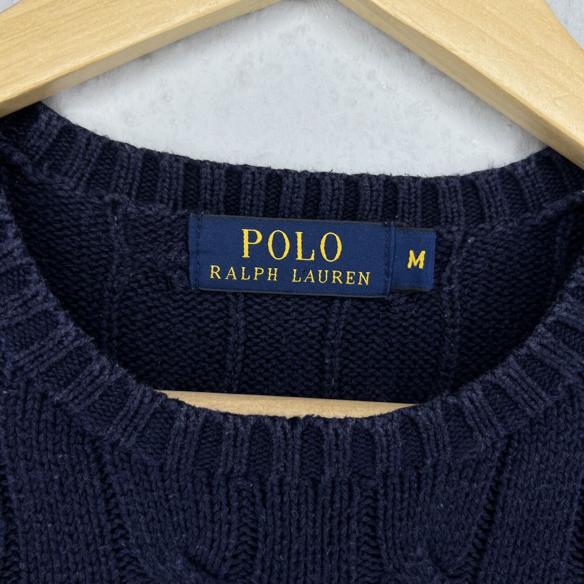 Polo Ralph Lauren Polo Ralph Lauren Jumper Sweater Knitwear Navy Cable Logo Size US M / EU 48-50 / 2 - 4 Thumbnail