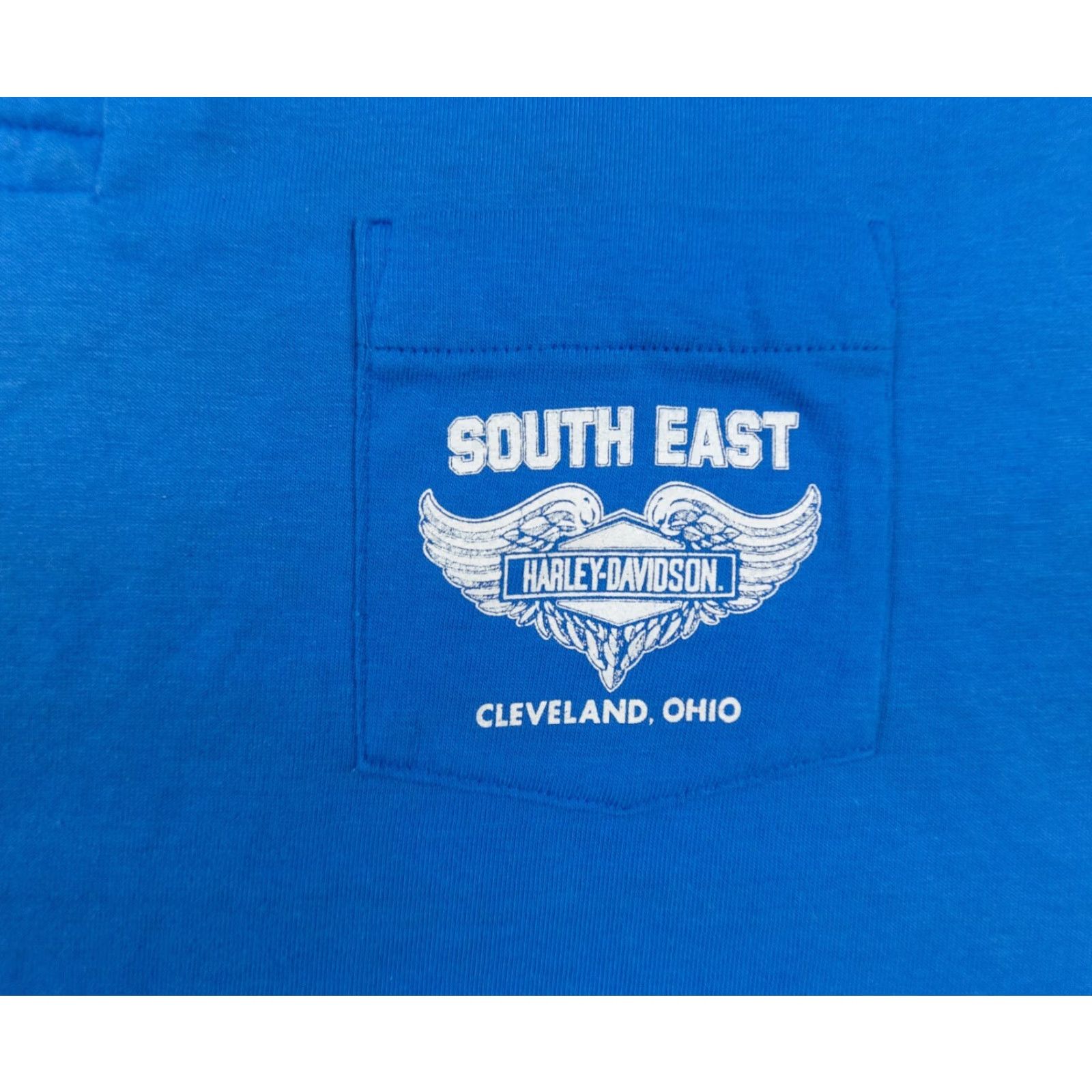 Harley Davidson Harley-Davidson Vintage 1980s Men's X-Large Polo Shirt Blue Short Sleeve Polo Shirt Motorcycle 80s Cotton Polyester Button Collared Short Sleeve Shirt Size US XL / EU 56 / 4 - 3 Thumbnail