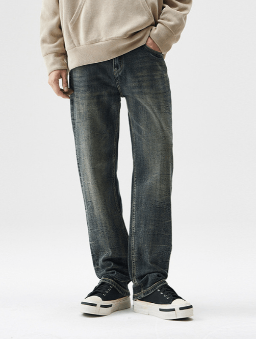 Japanese Brand American retro trend distressed straight jeans Size US 32 / EU 48 - 1 Thumbnail