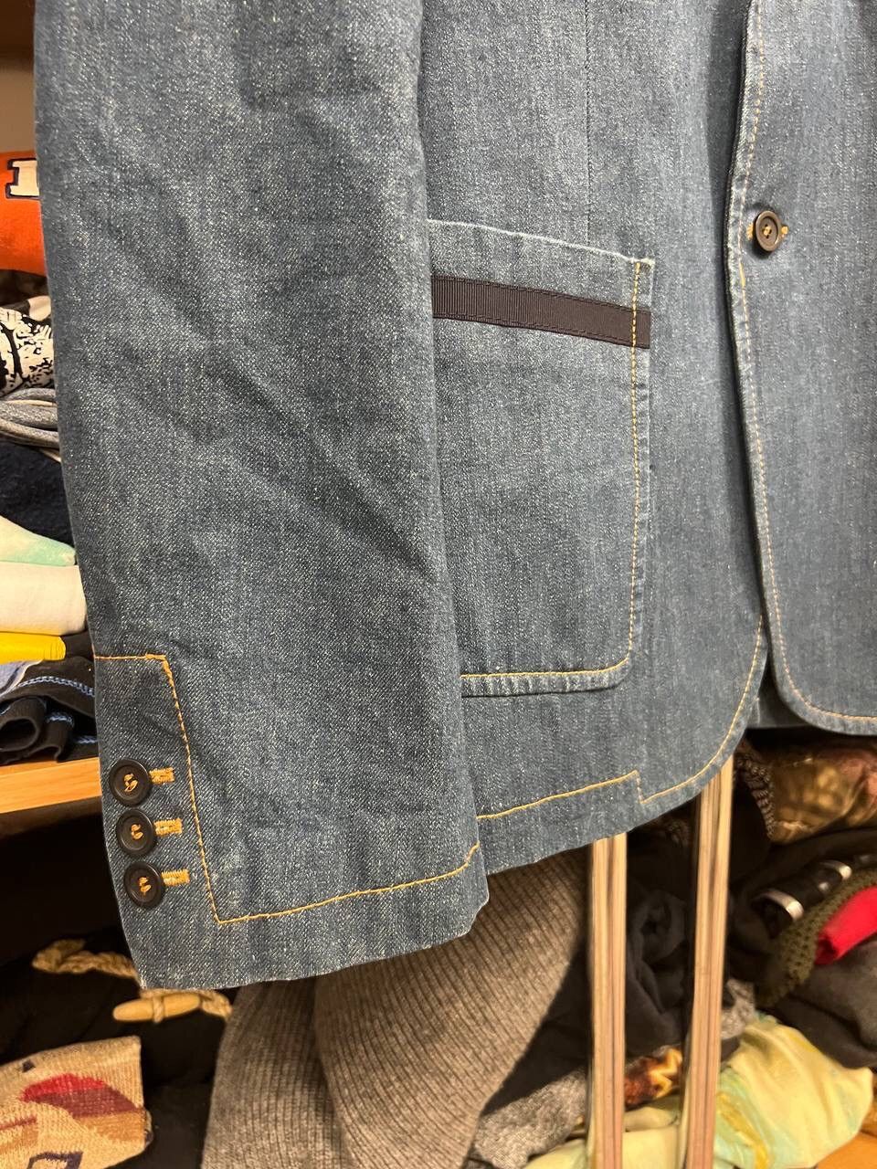 Alexander McQueen 💎 Alexander Mcqueen Denim Avant Garde Pocket blazer Size 52R - 7 Thumbnail