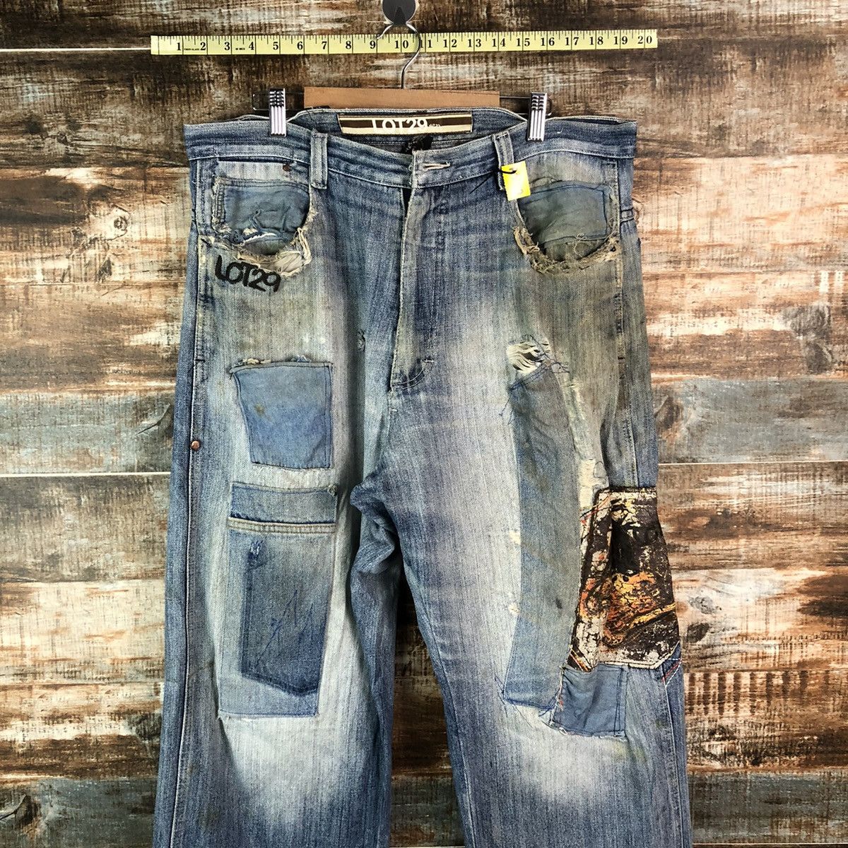 Japanese Brand Lot 29 Blue patchwork Distressed Denim Pants #A2152 Size US 36 / EU 52 - 2 Thumbnail