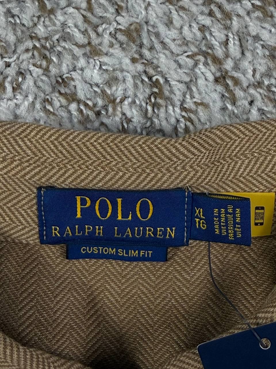 Polo Ralph Lauren Polo Ralph Lauren Men's Custom Slim Fit Herringbone Polo Size US XL / EU 56 / 4 - 10 Thumbnail