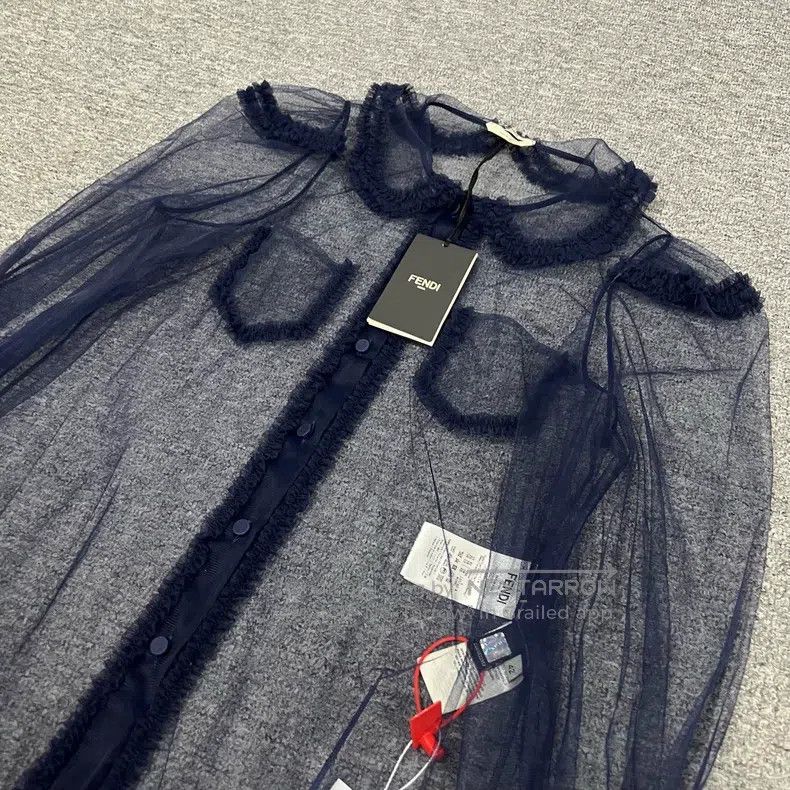 Fendi Fendi Show model sheer net lace baby doll long sleeve shir Size S / US 4 / IT 40 - 7 Thumbnail