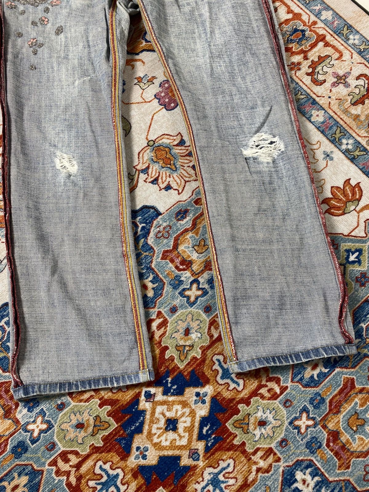 Karakuri Tamashii Flowers Distressed jeans pants Size US 35 - 16 Thumbnail