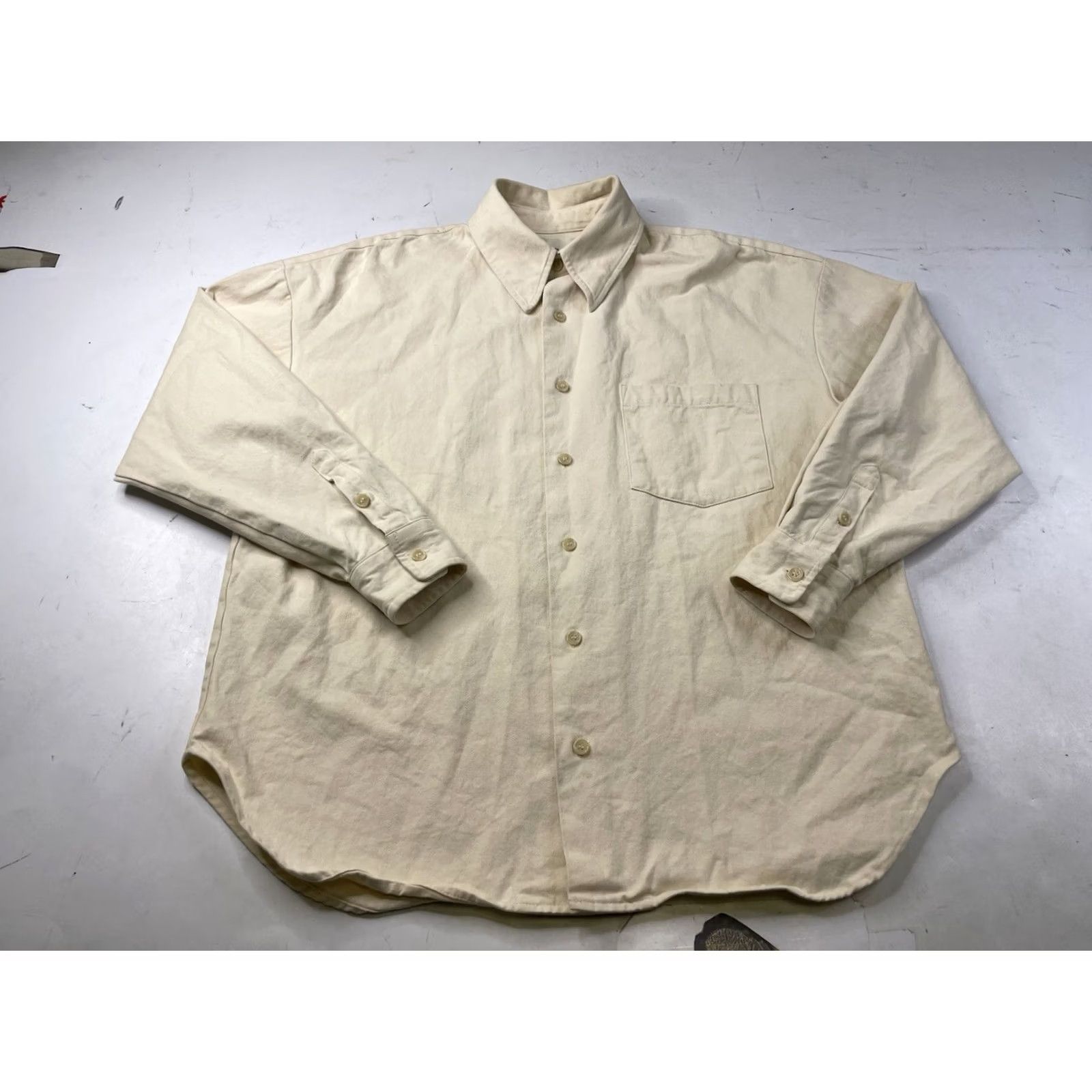 Vintage California Arts and Recreation Shirt Jacket Mens Medium Cotton Button-Down Ivory Chore Art 90s Concert? Size US M / EU 48-50 / 2 - 2 Thumbnail