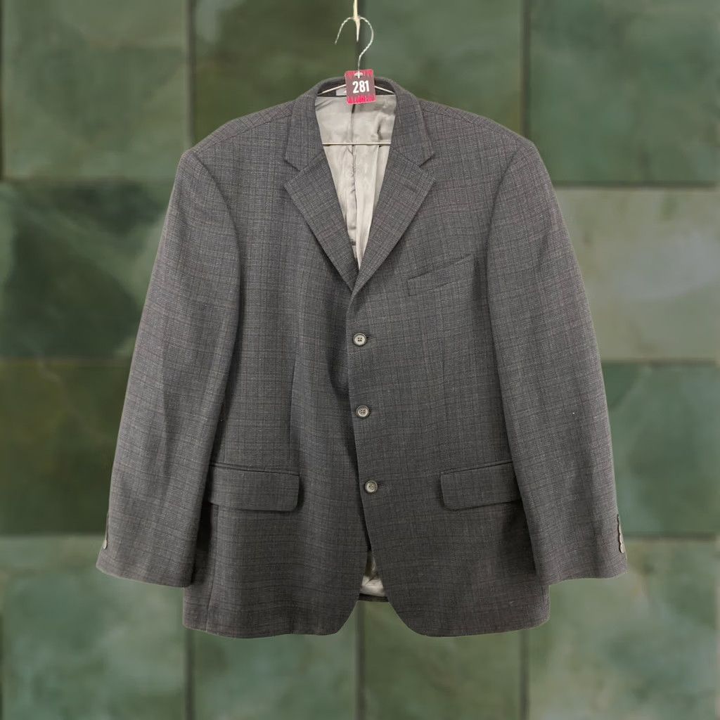 Oscar De La Renta Oscar de la Renta Suit Jacket Mens 44R Wool Plaid Blazer Size 44R - 1 Thumbnail